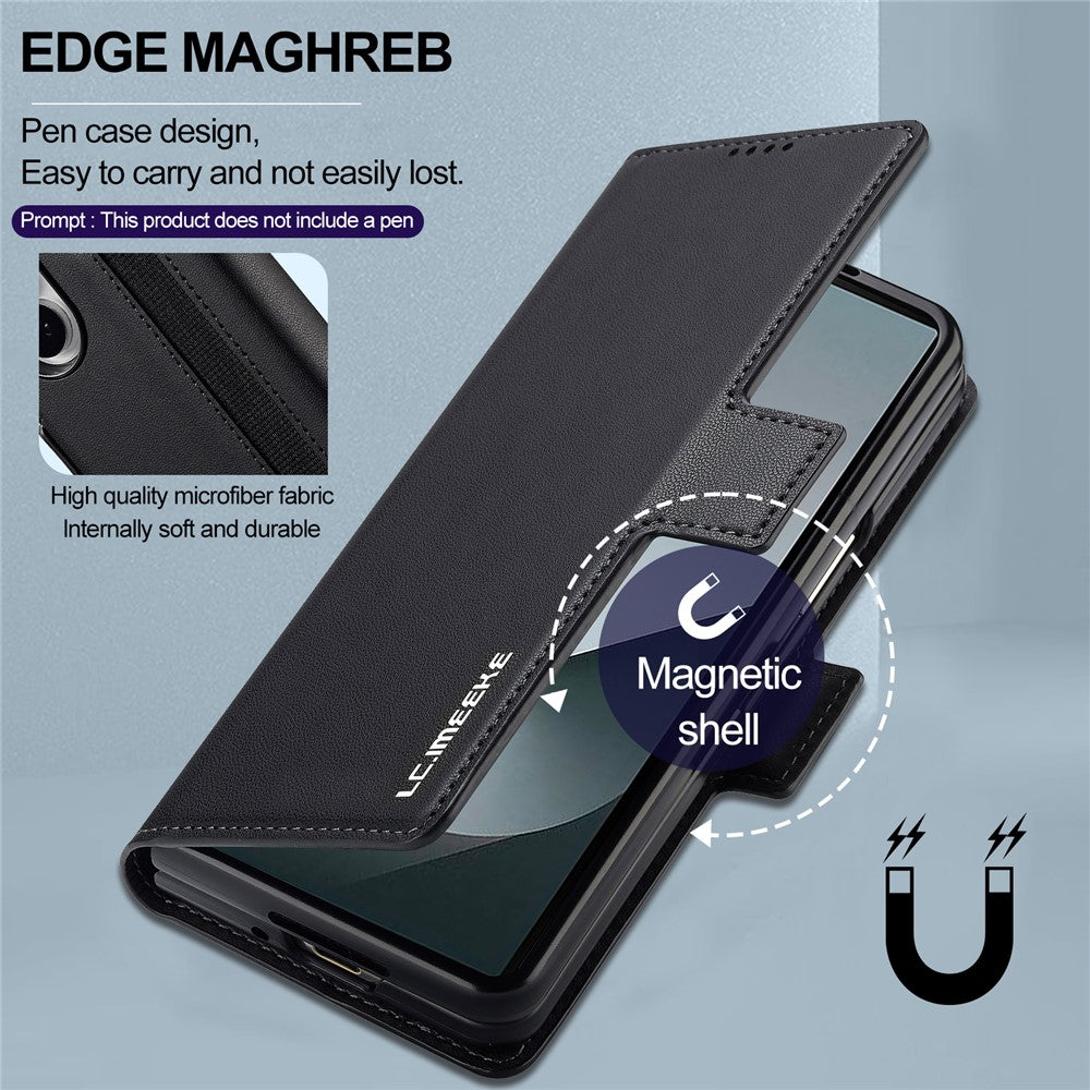 LC.IMEEKE L1 Series for Samsung Galaxy Z Fold7 5G Case PU Leather Wallet Stand Protective Phone Cover