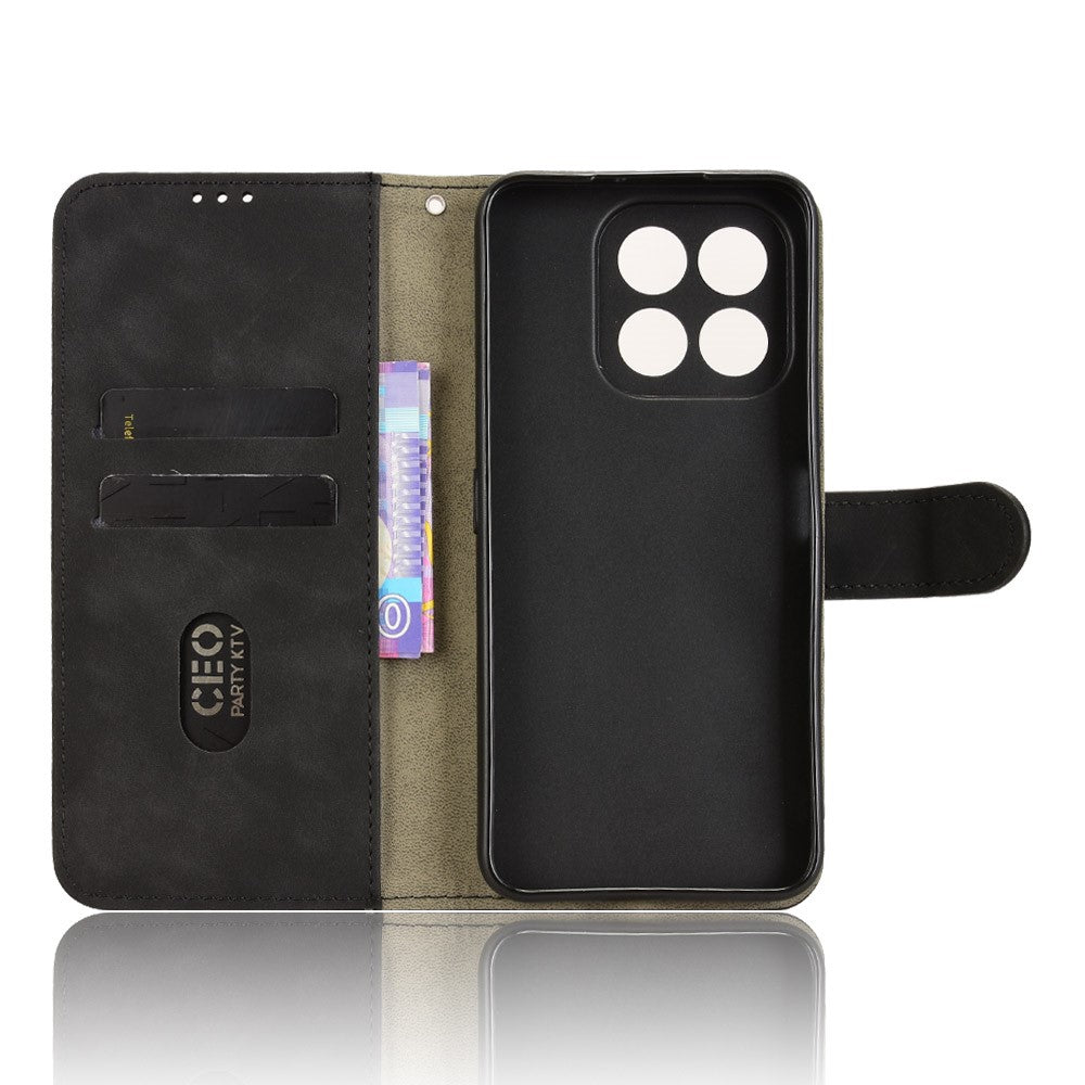 For Honor X6c 4G Leather Case Skin Feel Anti Drop Wallet Flip Phone Cover