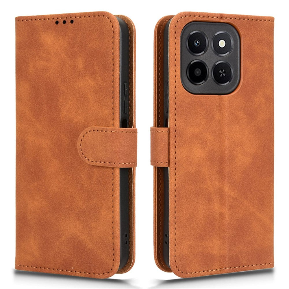 For Honor X6c 4G Leather Case Skin Feel Anti Drop Wallet Flip Phone Cover