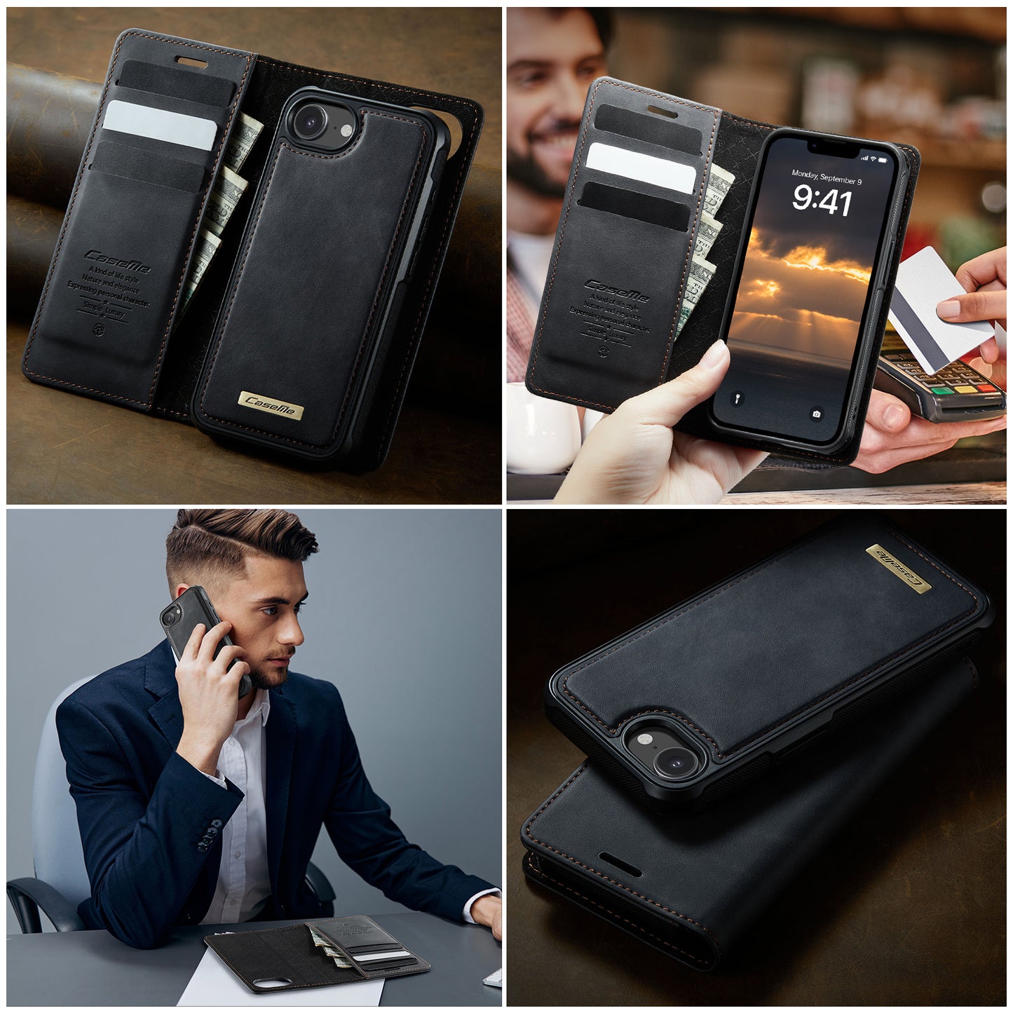 iPhone 16e Wallet-Hülle – Kompatibel mit MagSafe mit RFID-Blockierung