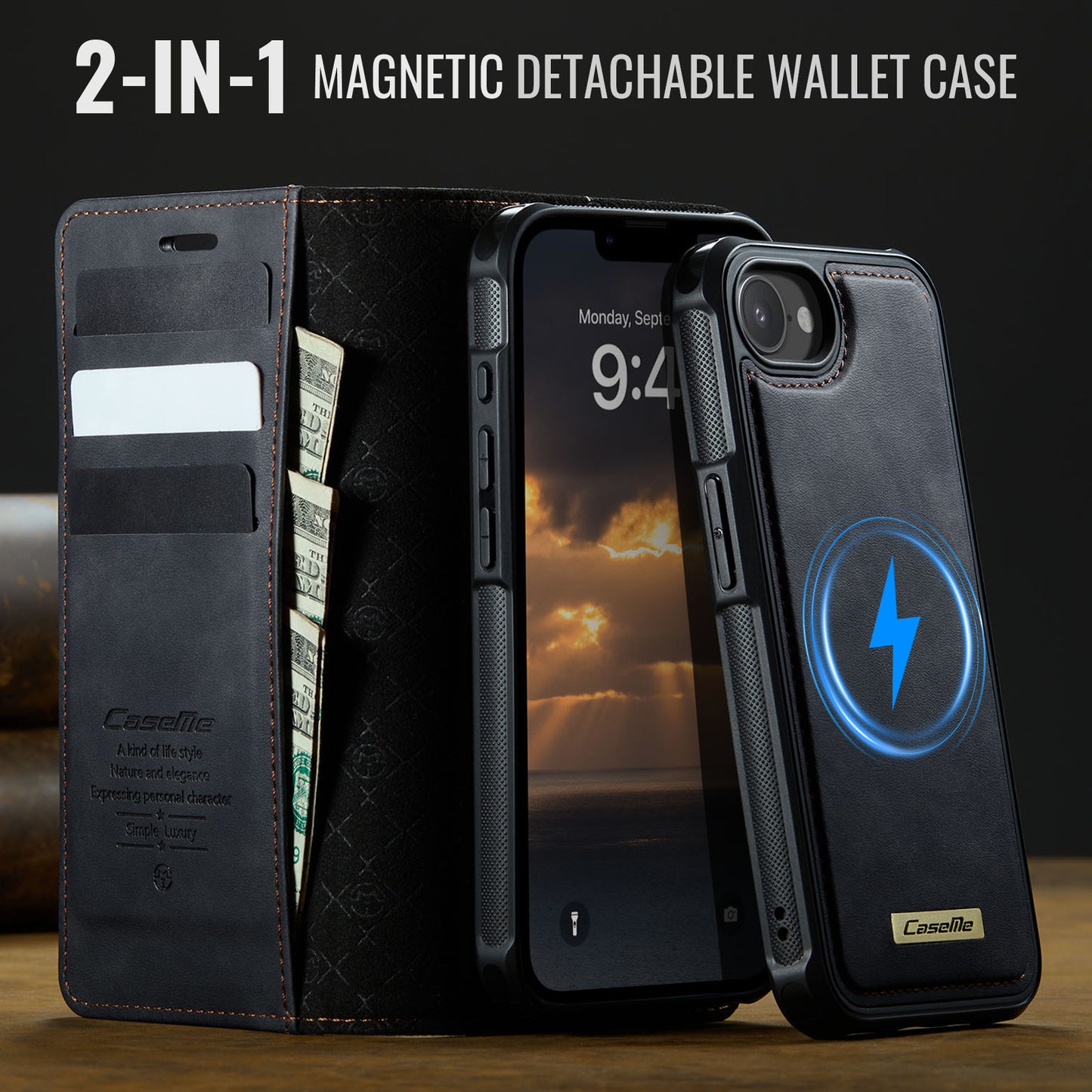 iPhone 16e Wallet-Hülle – Kompatibel mit MagSafe mit RFID-Blockierung