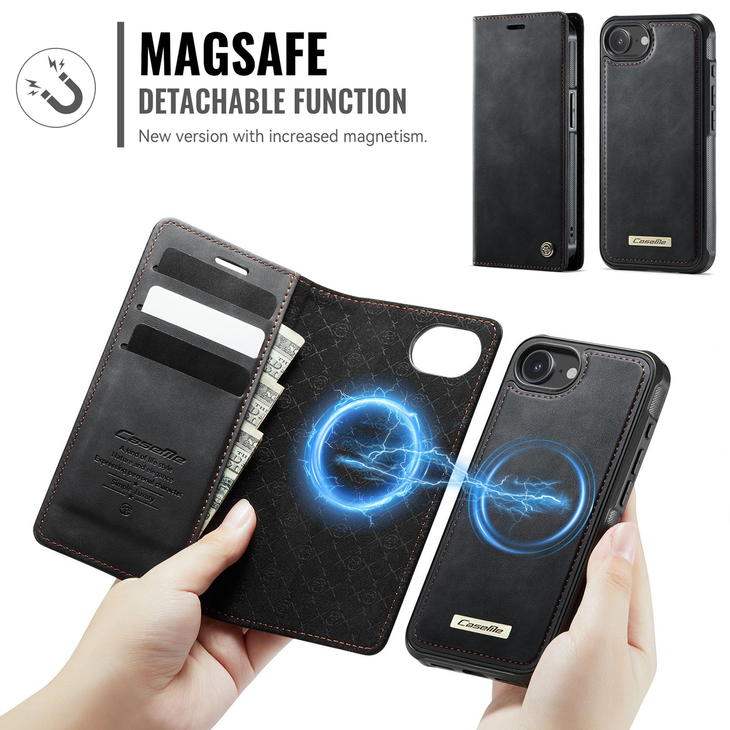 iPhone 16e Wallet-Hülle – Kompatibel mit MagSafe mit RFID-Blockierung