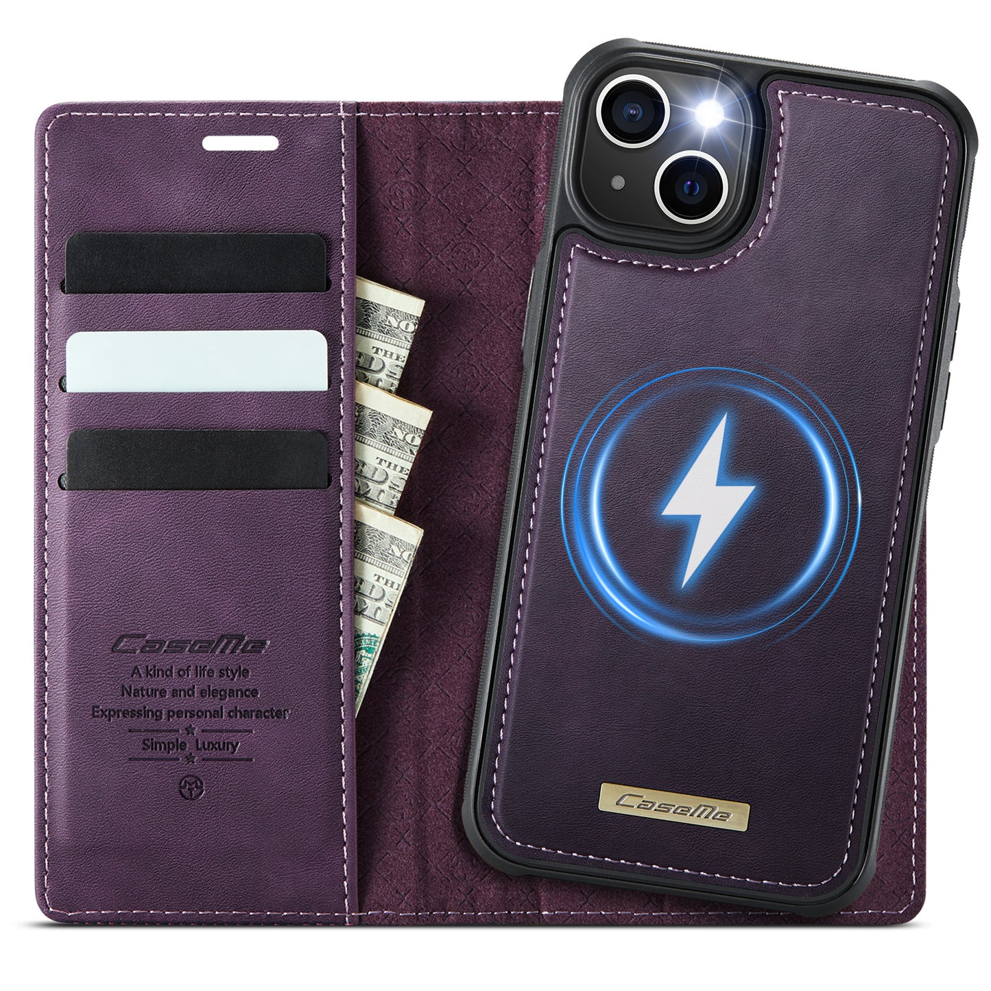 iPhone 15 Wallet-Hülle – Kompatibel mit MagSafe mit RFID-Blockierung