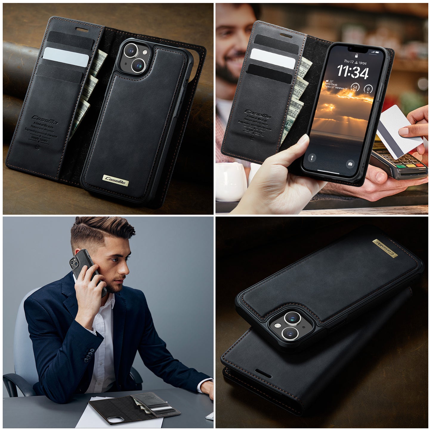 iPhone 14 Plus / 15 Plus Wallet-Hülle – Kompatibel mit MagSafe mit RFID-Blockierung