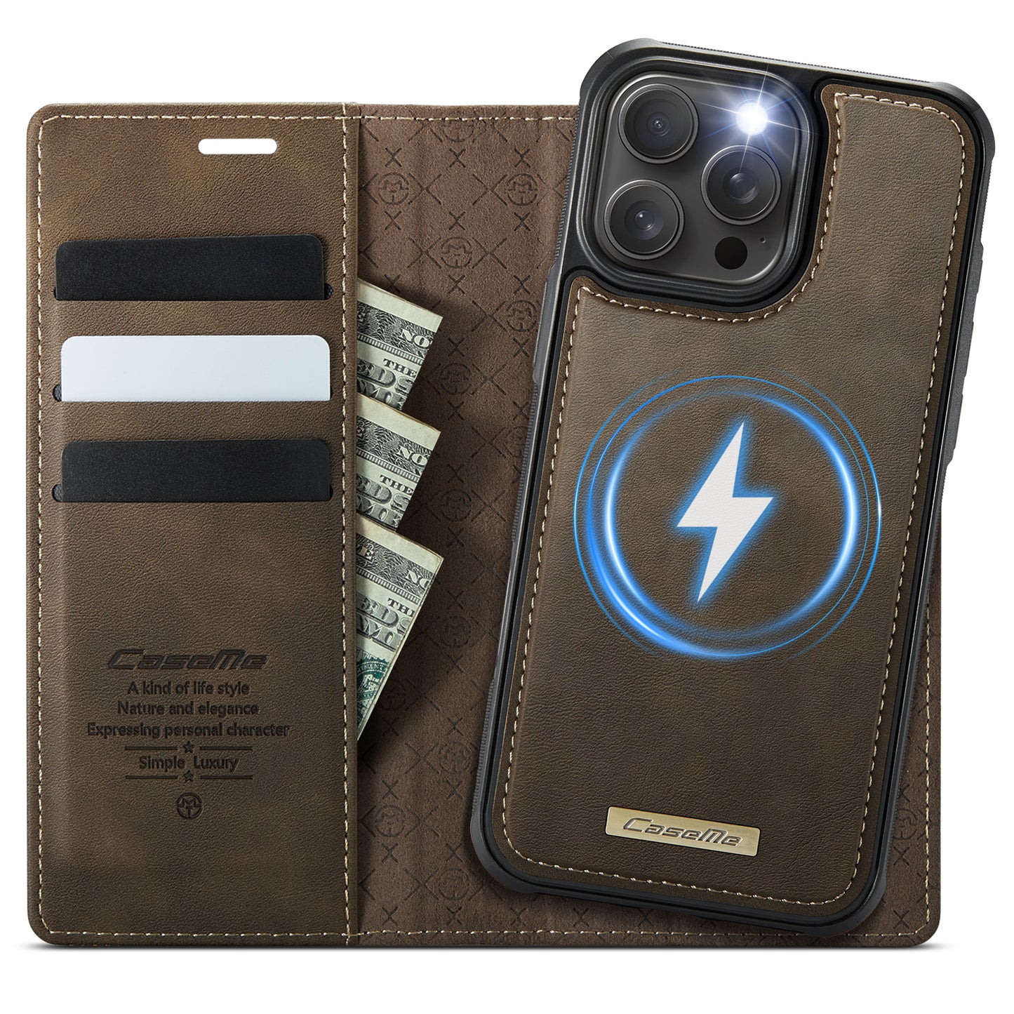 iPhone 15 Pro Wallet-Hülle – Kompatibel mit MagSafe mit RFID-Blockierung