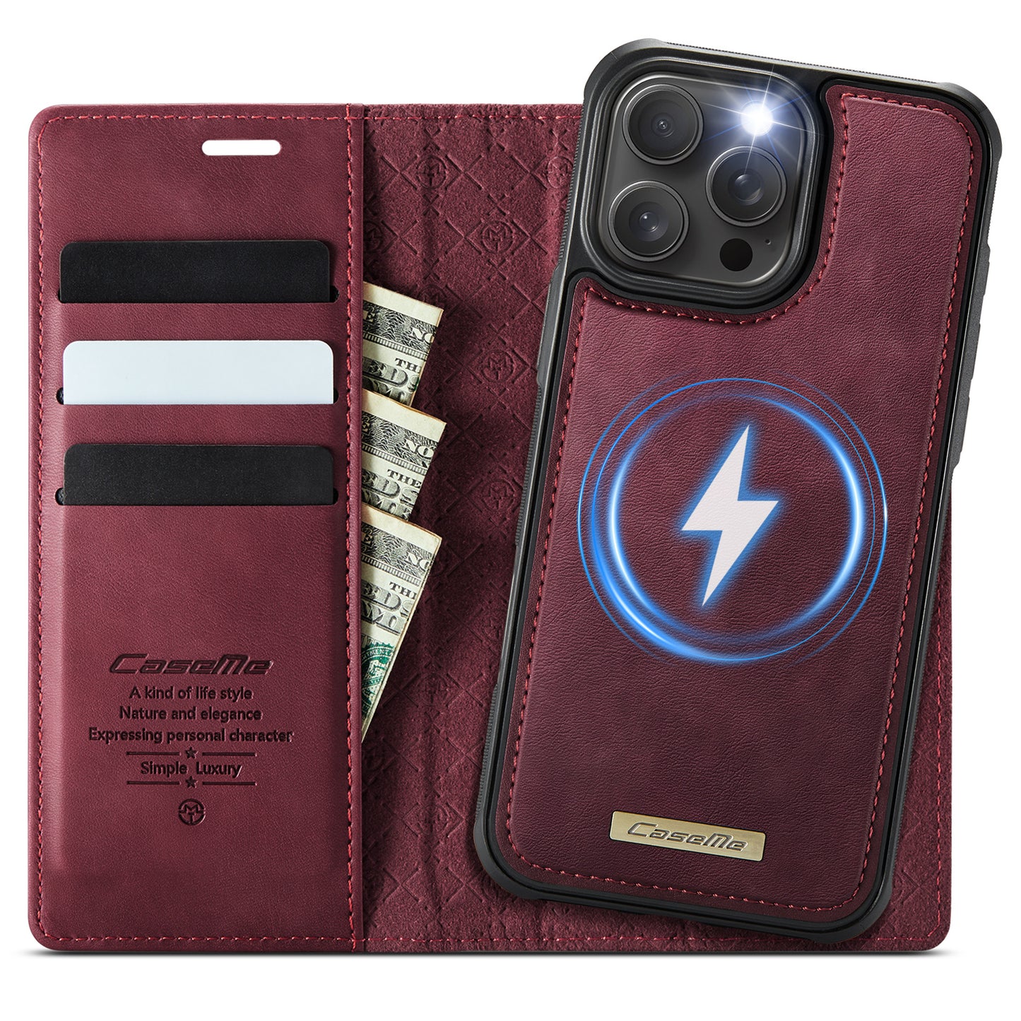 iPhone 15 Pro Wallet-Hülle – Kompatibel mit MagSafe mit RFID-Blockierung