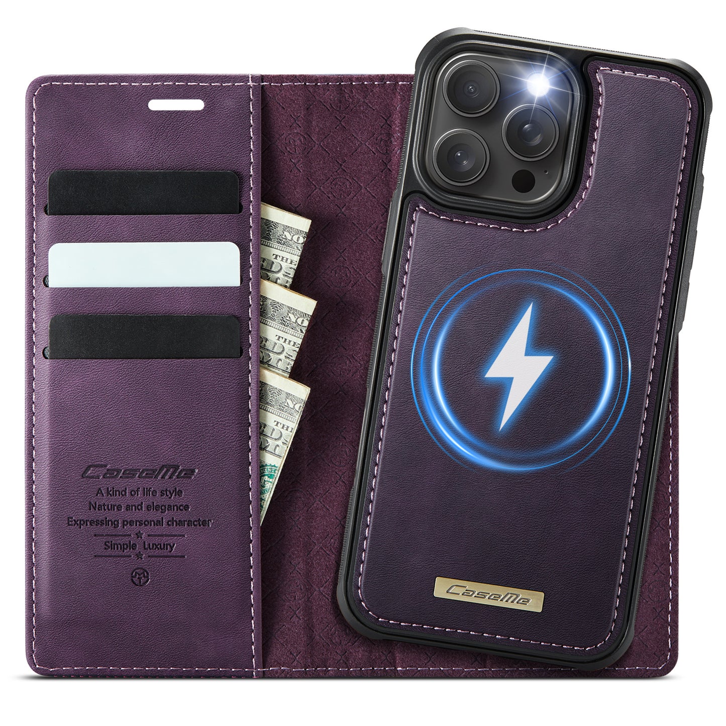 iPhone 15 Pro Wallet-Hülle – Kompatibel mit MagSafe mit RFID-Blockierung
