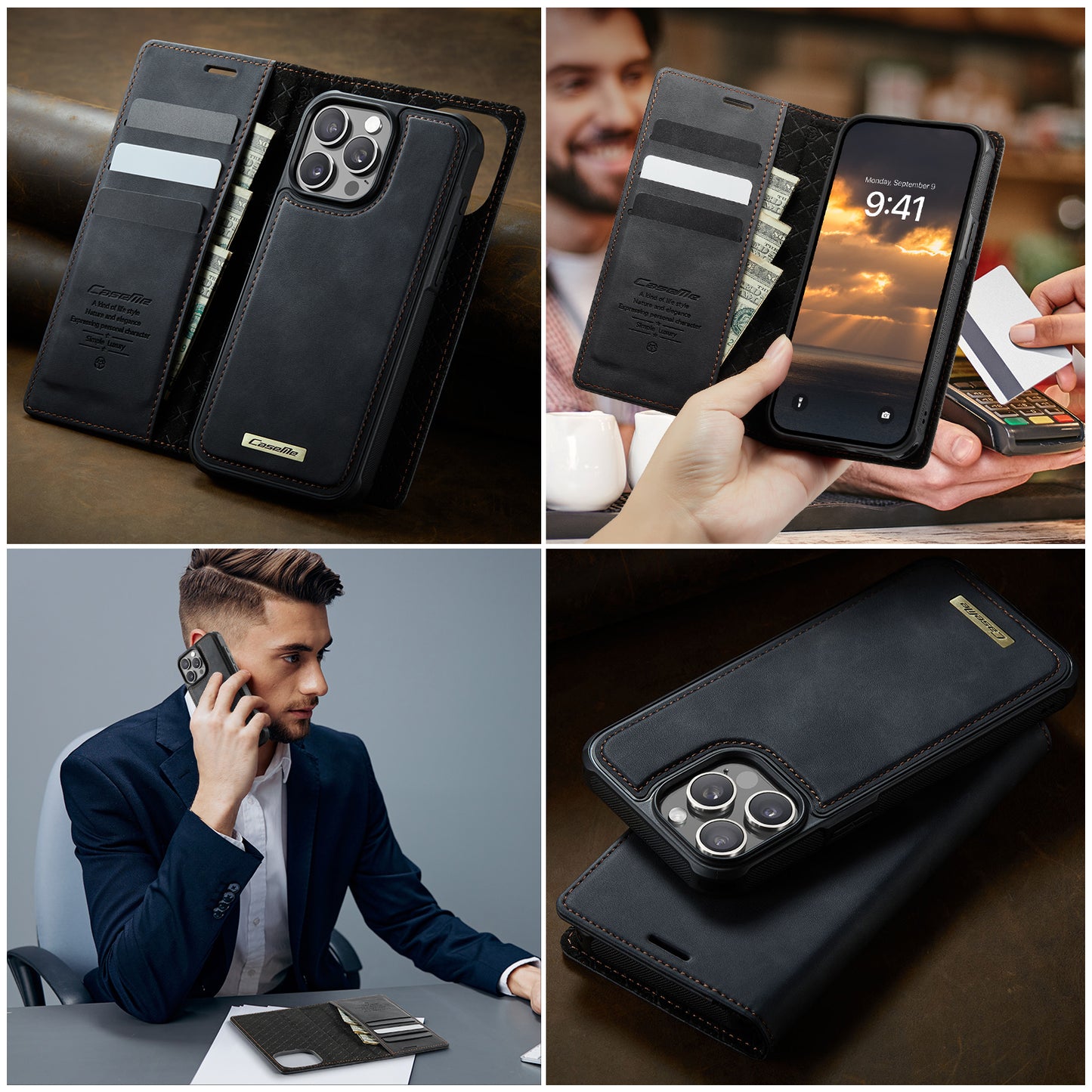 iPhone 15 Pro Max Wallet-Hülle – Kompatibel mit MagSafe mit RFID-Blockierung