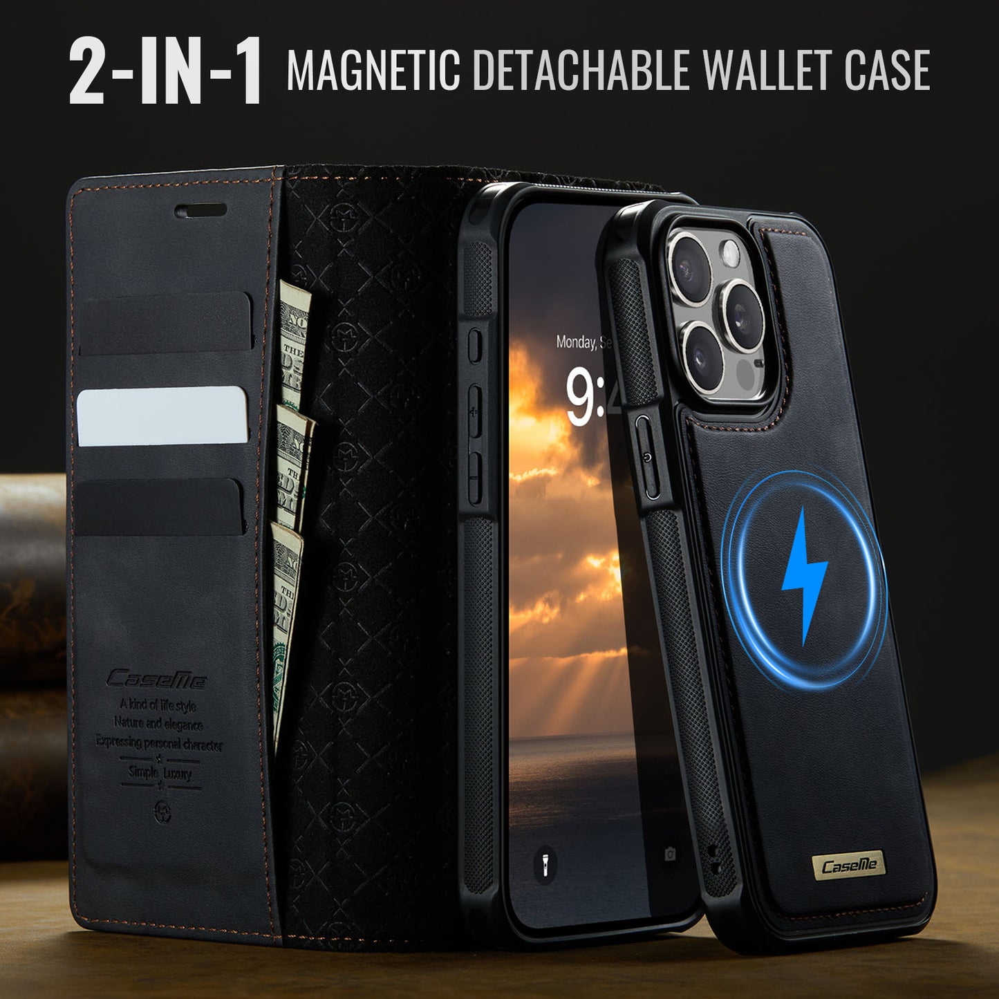 iPhone 15 Pro Max Wallet-Hülle – Kompatibel mit MagSafe mit RFID-Blockierung