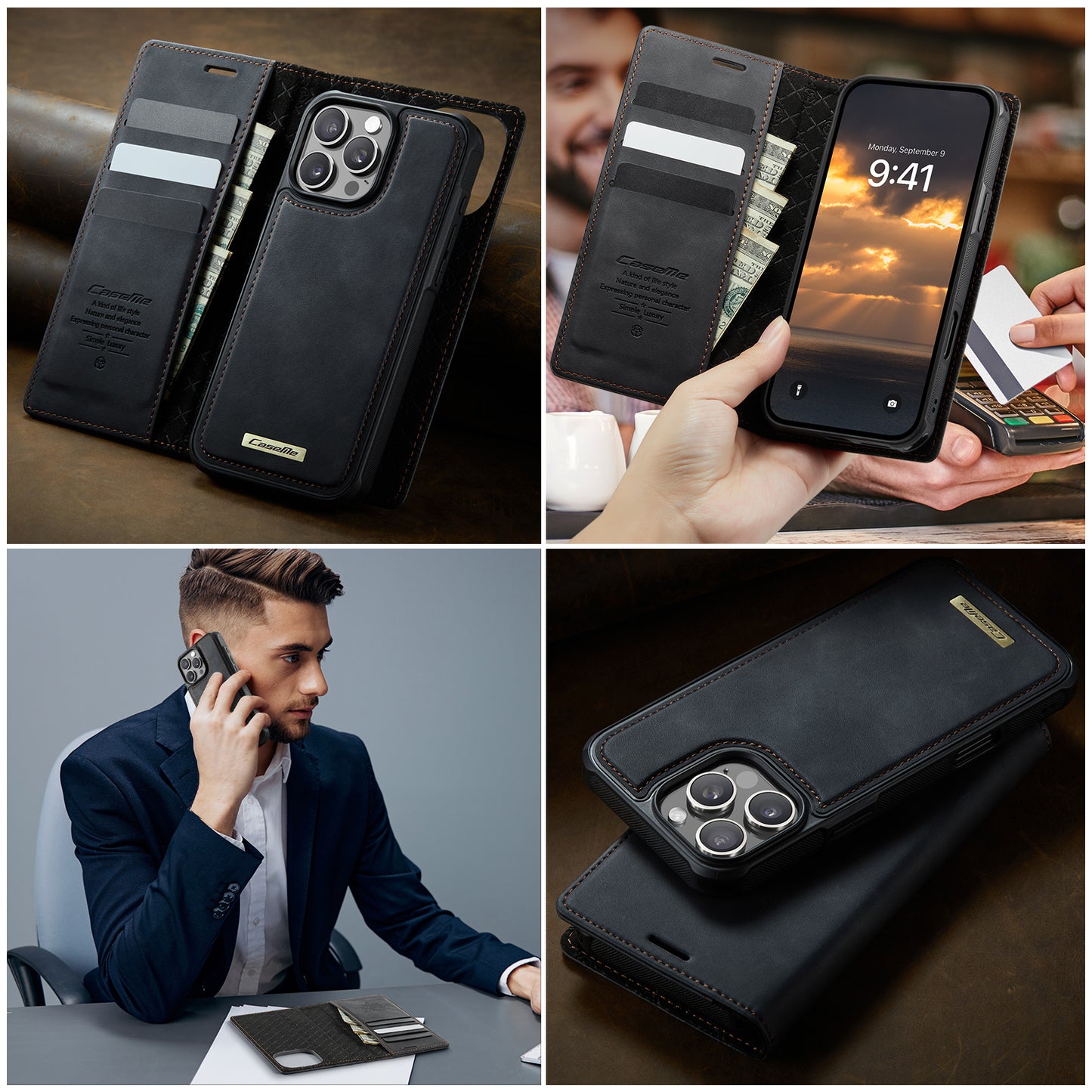 iPhone 16 Pro Wallet-Hülle – Kompatibel mit MagSafe mit RFID-Blockierung