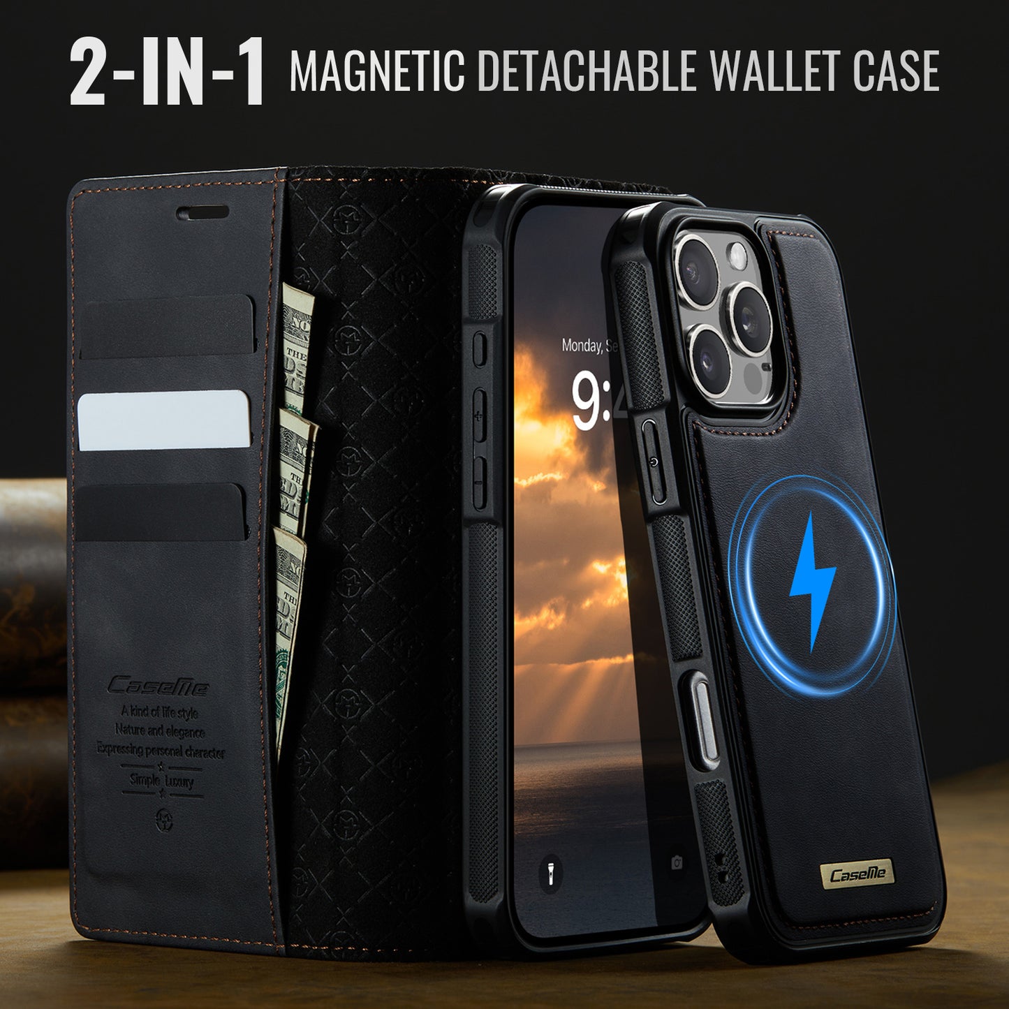 iPhone 16 Pro Wallet-Hülle – Kompatibel mit MagSafe mit RFID-Blockierung