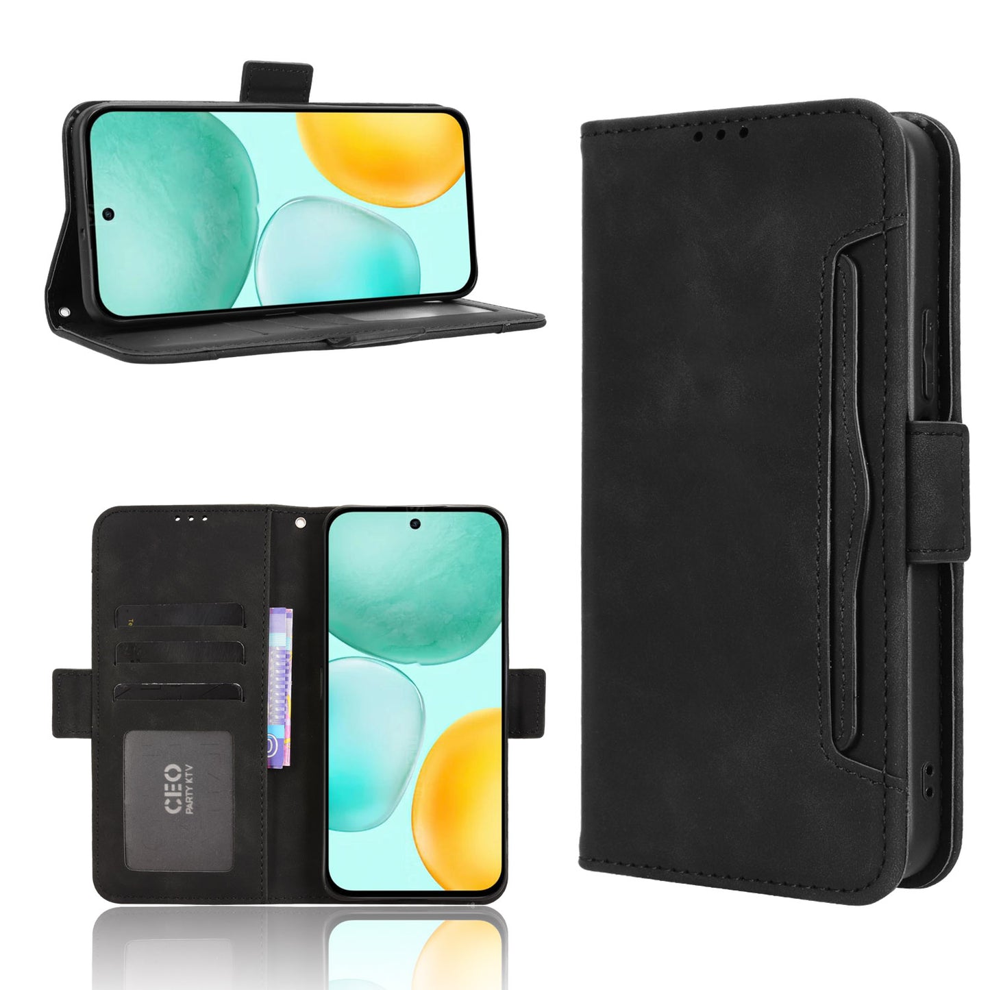 For Honor X6c 4G Leather Case Phone Wallet Cover with Multiple Card Slots