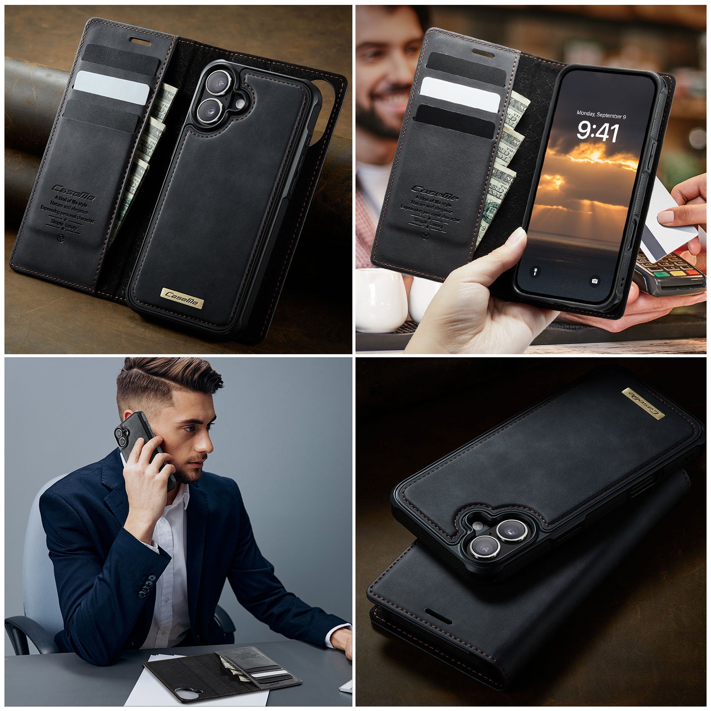 iPhone 16 Wallet-Hülle – Kompatibel mit MagSafe mit RFID-Blockierung