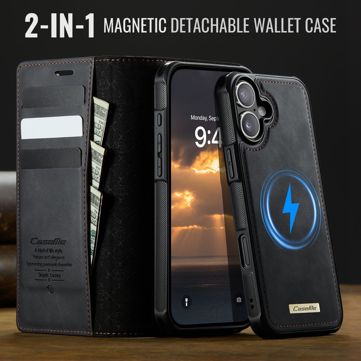 iPhone 16 Wallet-Hülle – Kompatibel mit MagSafe mit RFID-Blockierung