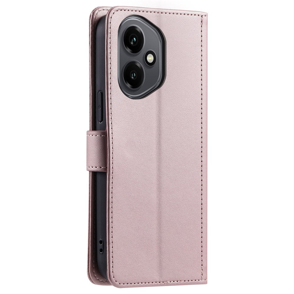 For Honor 400 5G (Global) Case Wallet Rhombus Grid PU Leather Phone Cover with Shoulder Strap / Wrist Strap