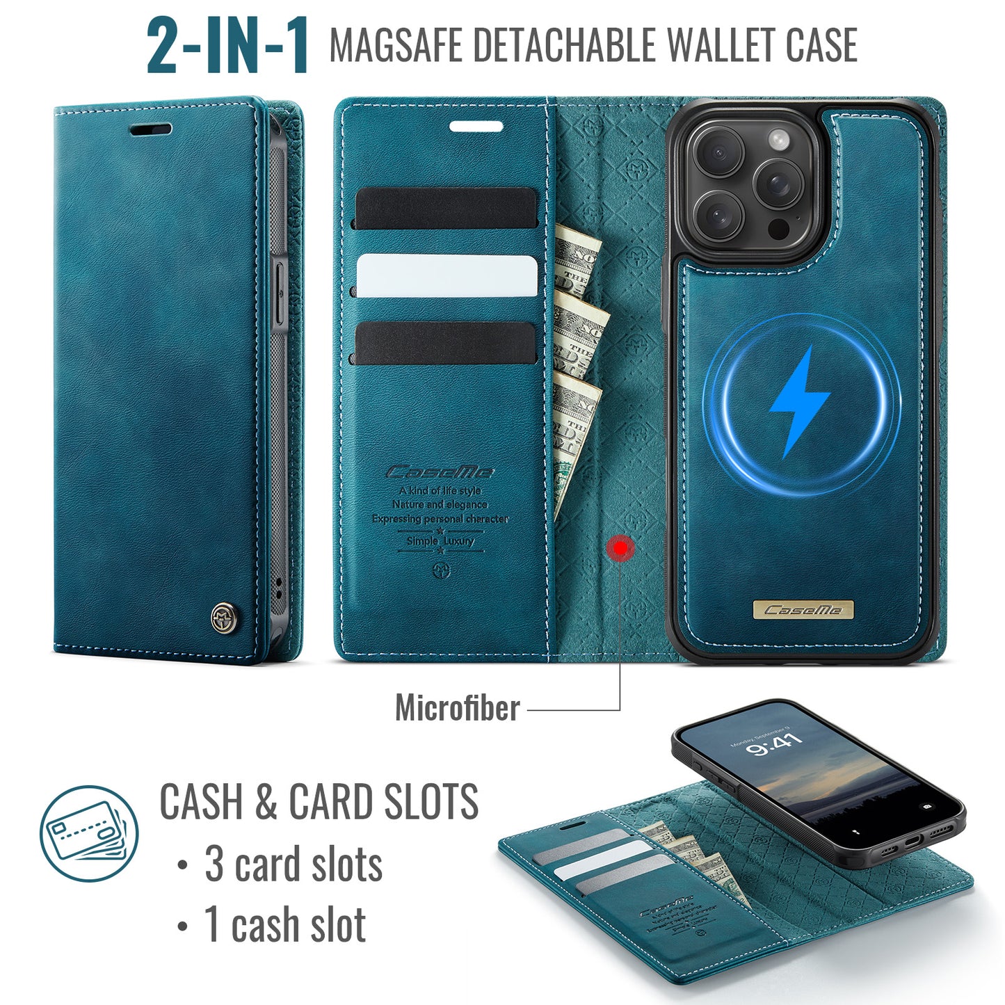 iPhone 12 Pro Max Wallet-Hülle – Kompatibel mit MagSafe mit RFID-Blockierung