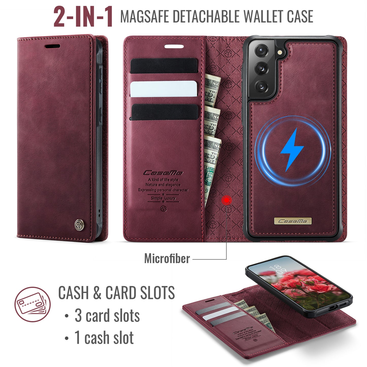 Galaxy S21 Plus 5G Wallet-Hülle – Kompatibel mit MagSafe mit RFID-Blockierung