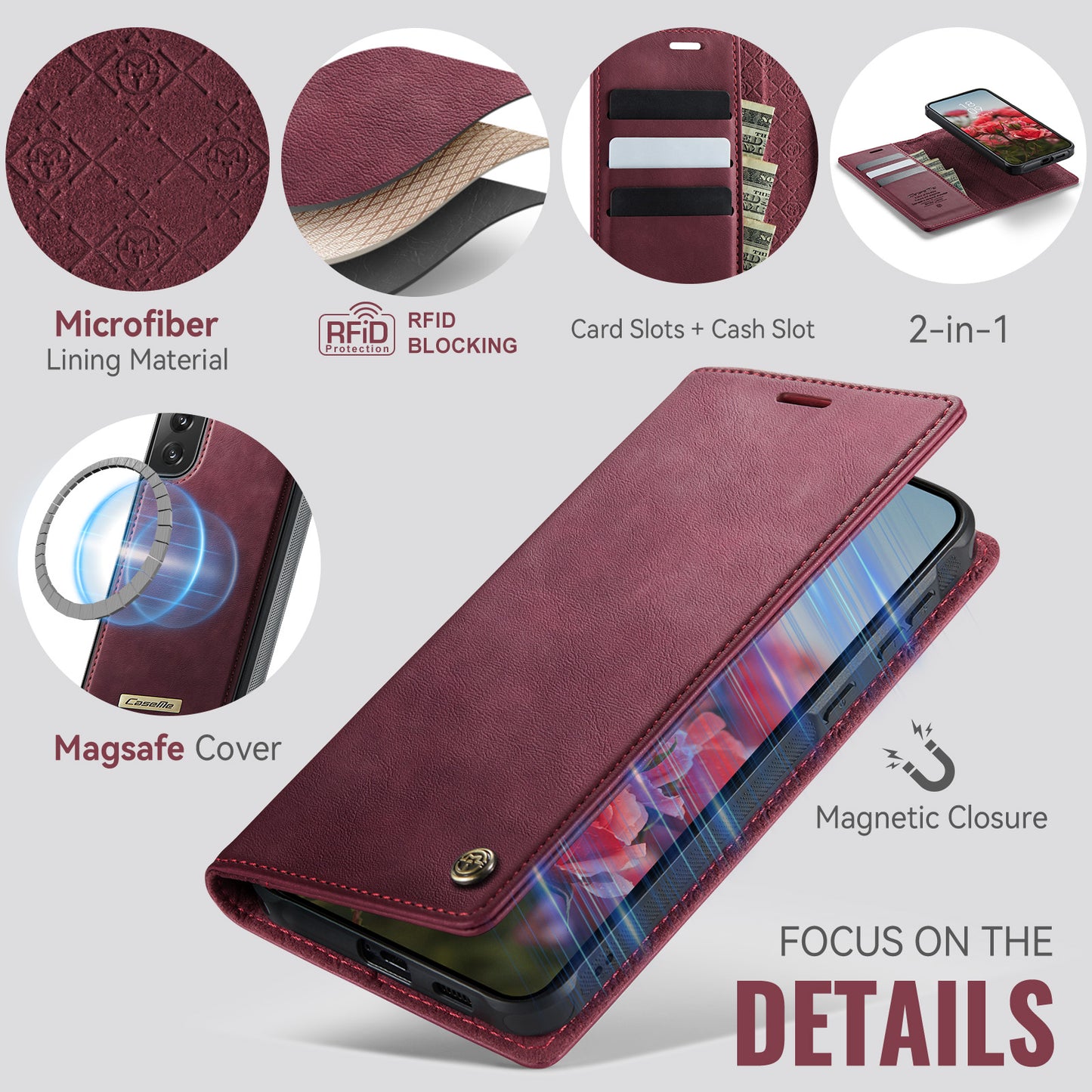 Galaxy S21 Plus 5G Wallet-Hülle – Kompatibel mit MagSafe mit RFID-Blockierung