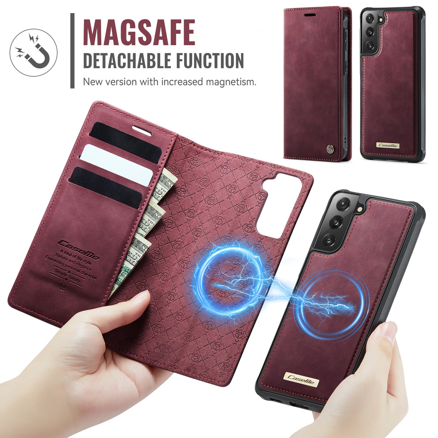 Galaxy S21 5G/4G Wallet-Hülle – Kompatibel mit MagSafe mit RFID-Blockierung