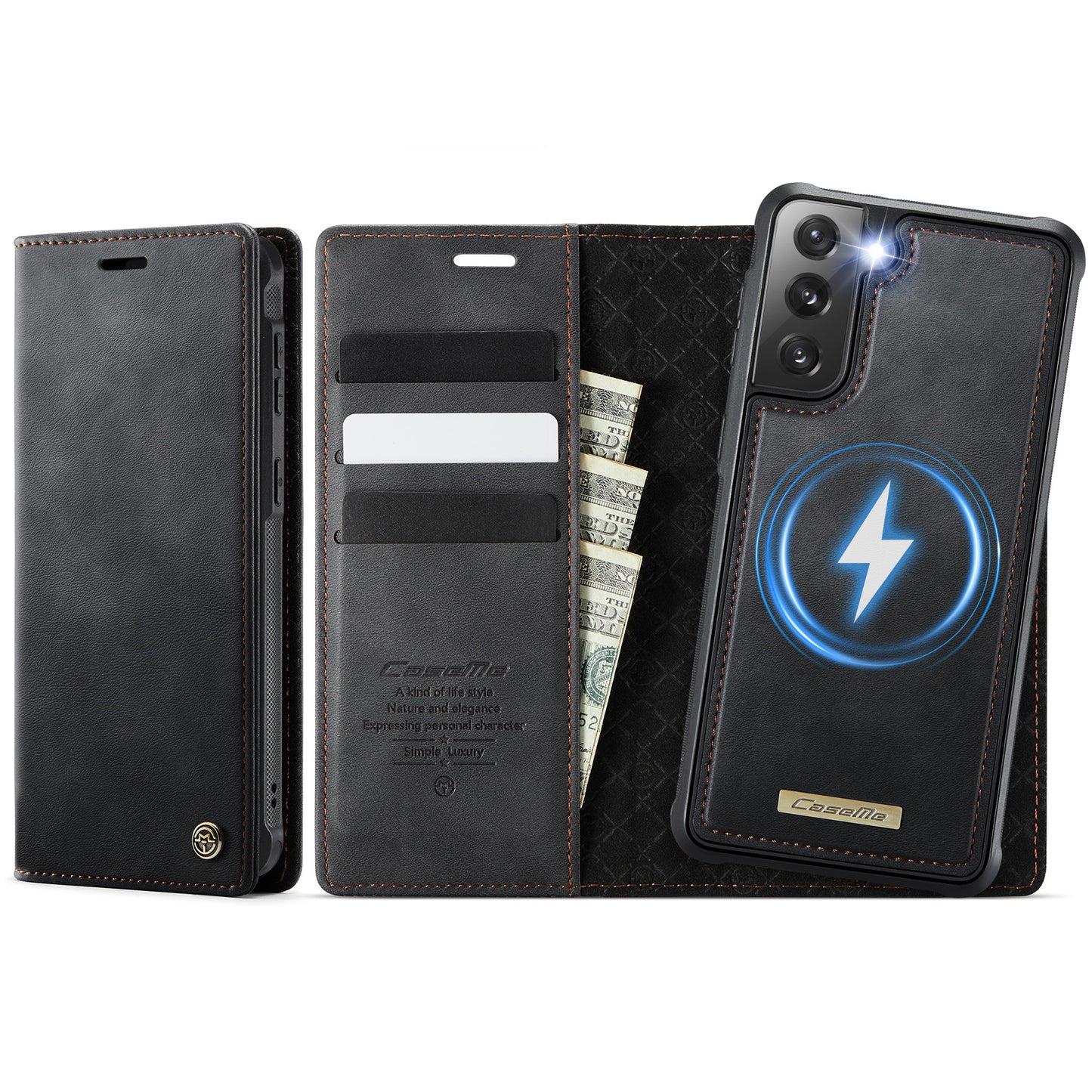 Galaxy S21 5G/4G Wallet-Hülle – Kompatibel mit MagSafe mit RFID-Blockierung