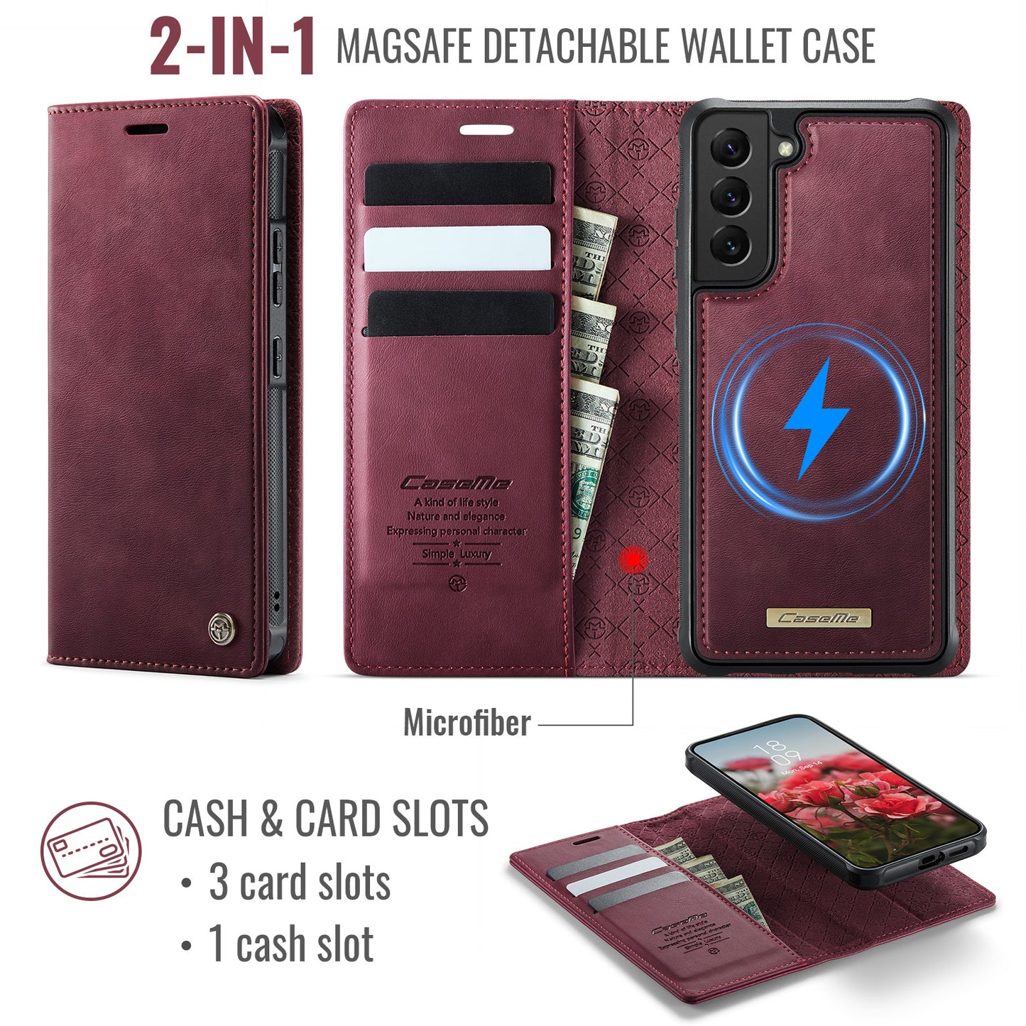 Galaxy S22 5G Wallet-Hülle – Kompatibel mit MagSafe mit RFID-Blockierung