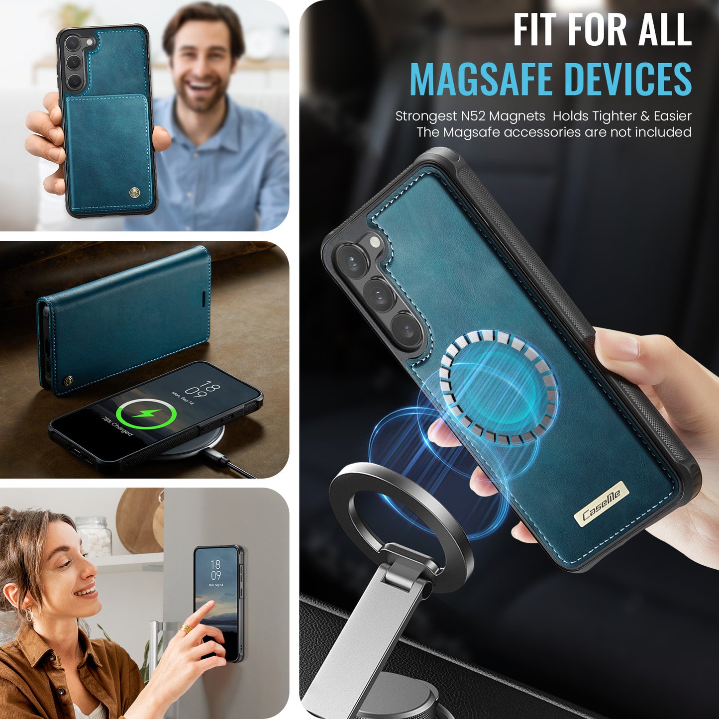 Galaxy S23 Plus Wallet-Hülle – Kompatibel mit MagSafe mit RFID-Blockierung