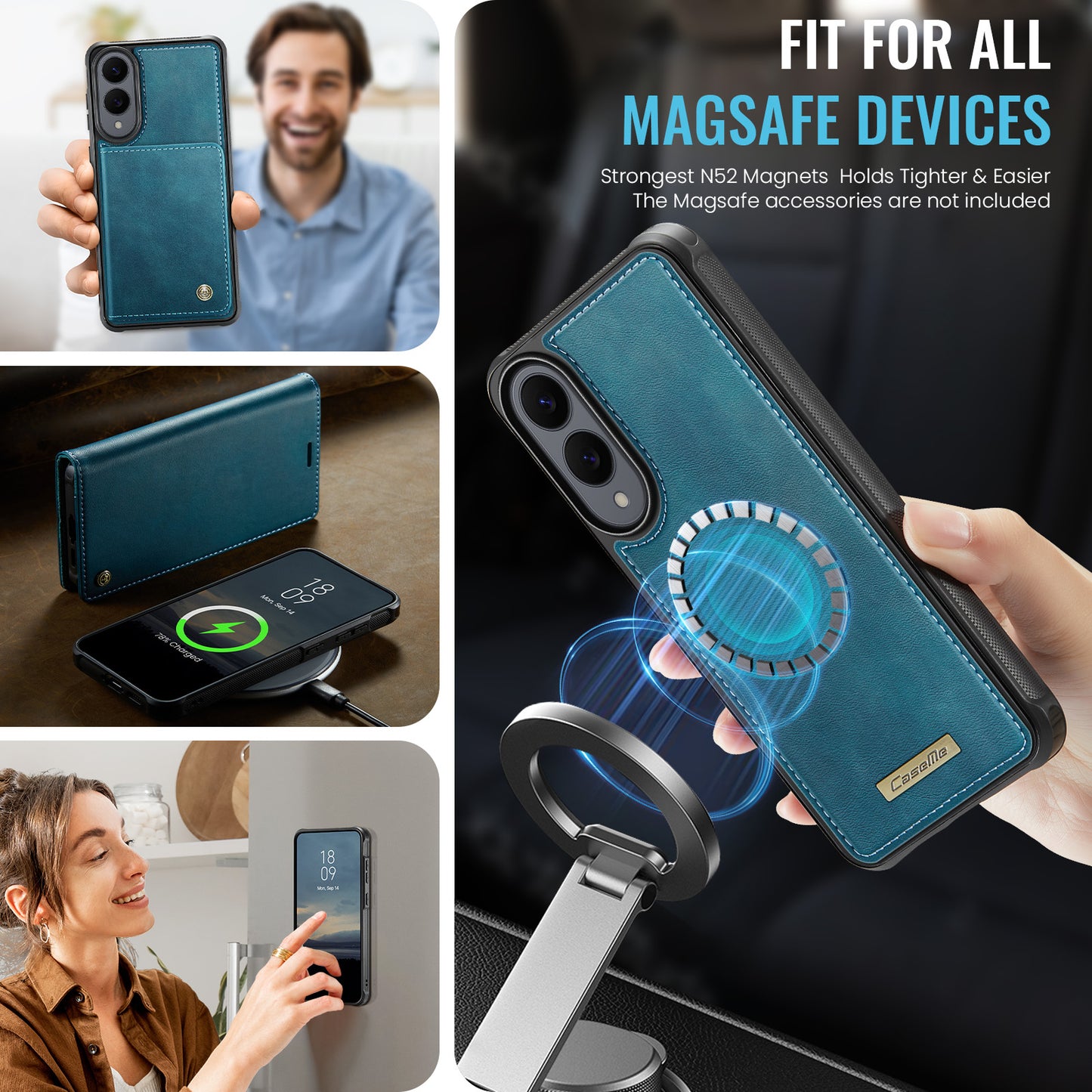 Galaxy S25 Edge Wallet-Hülle – Kompatibel mit MagSafe mit RFID-Blockierung