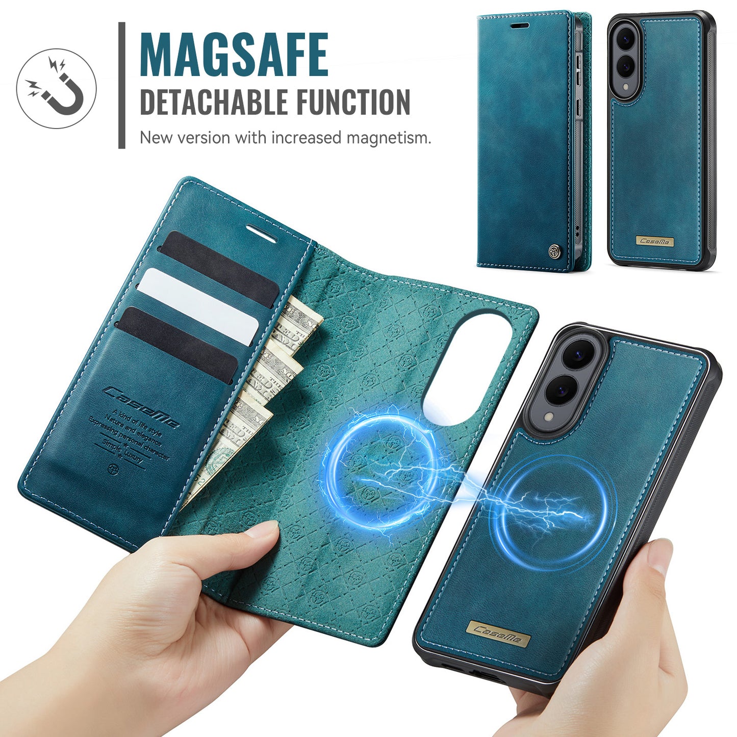 Galaxy S25 Edge Wallet-Hülle – Kompatibel mit MagSafe mit RFID-Blockierung