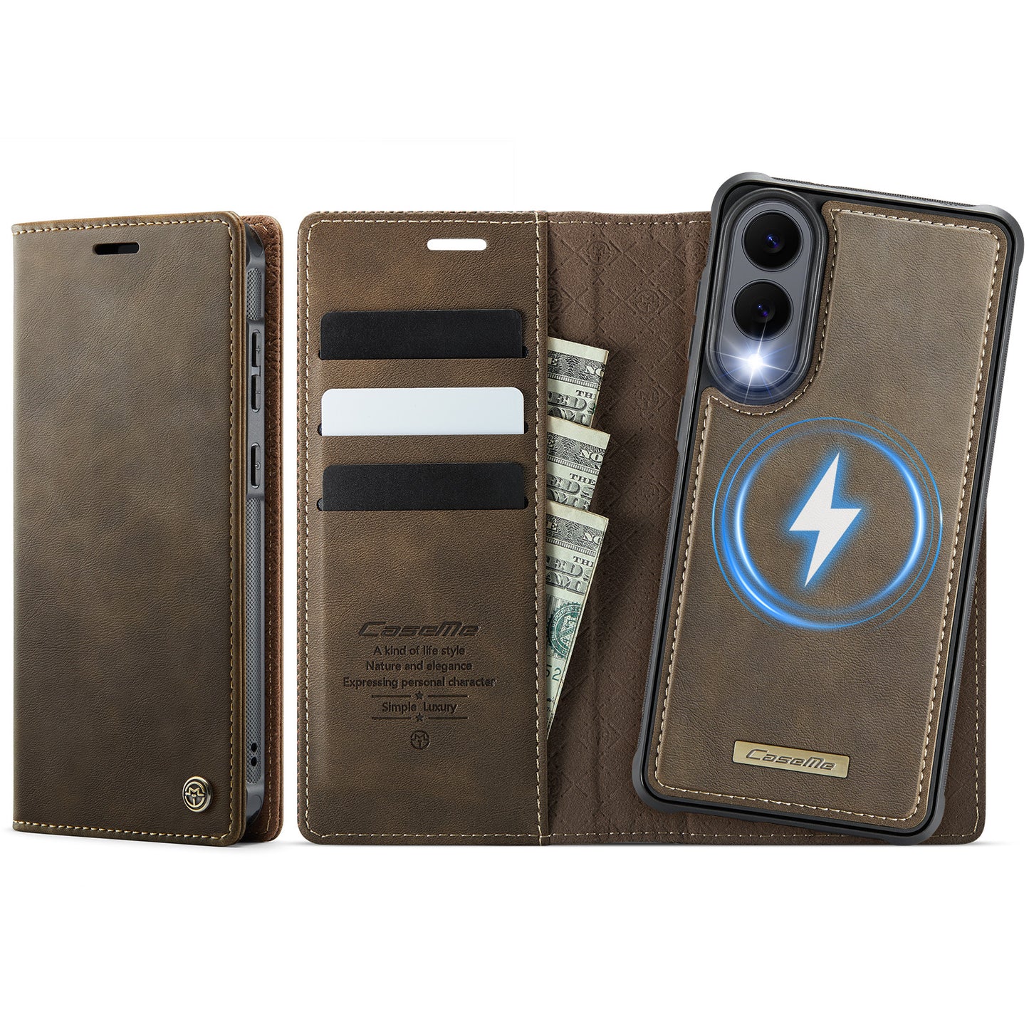 Galaxy S25 Edge Wallet-Hülle – Kompatibel mit MagSafe mit RFID-Blockierung