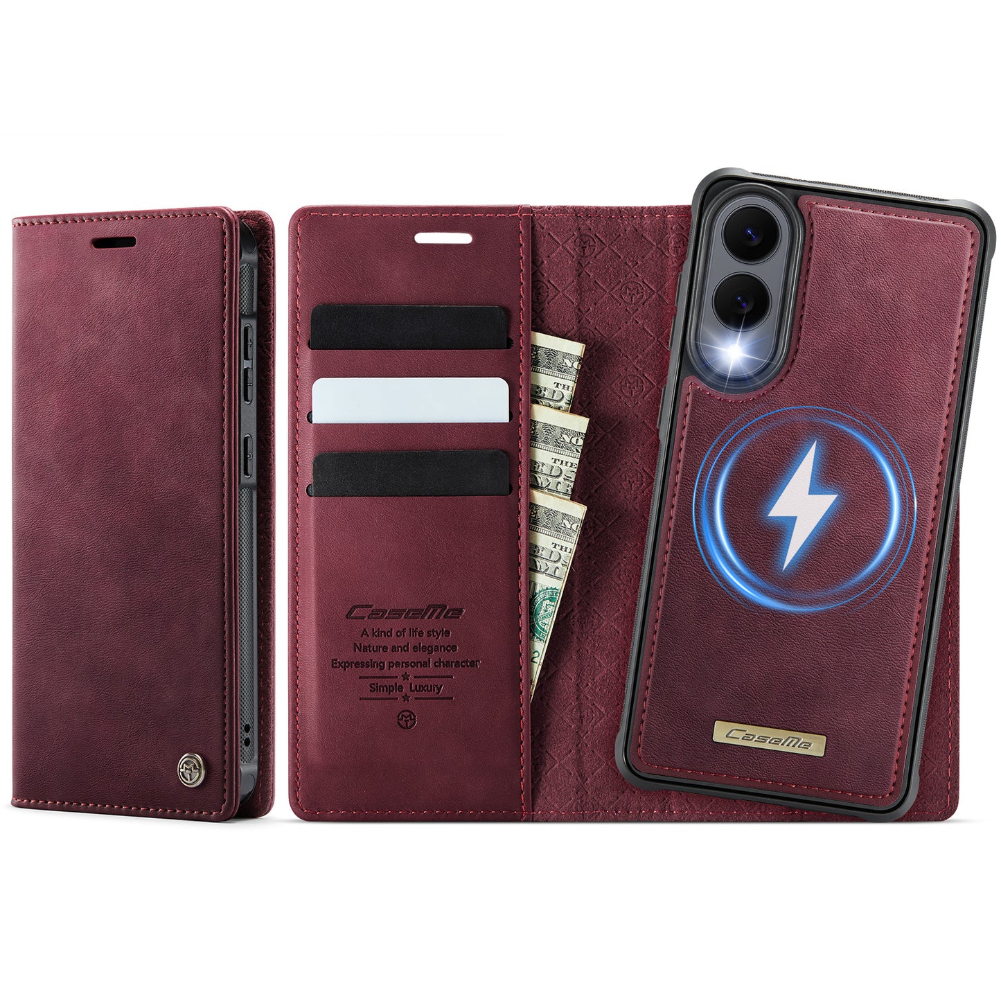 Galaxy S25 Edge Wallet-Hülle – Kompatibel mit MagSafe mit RFID-Blockierung