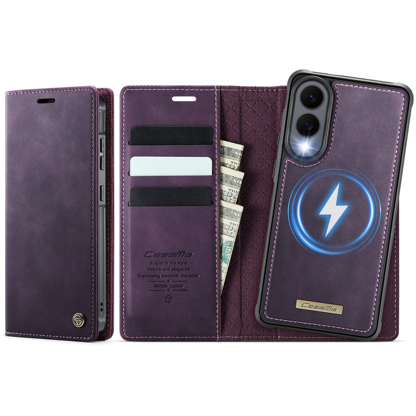 Galaxy S25 Edge Wallet-Hülle – Kompatibel mit MagSafe mit RFID-Blockierung