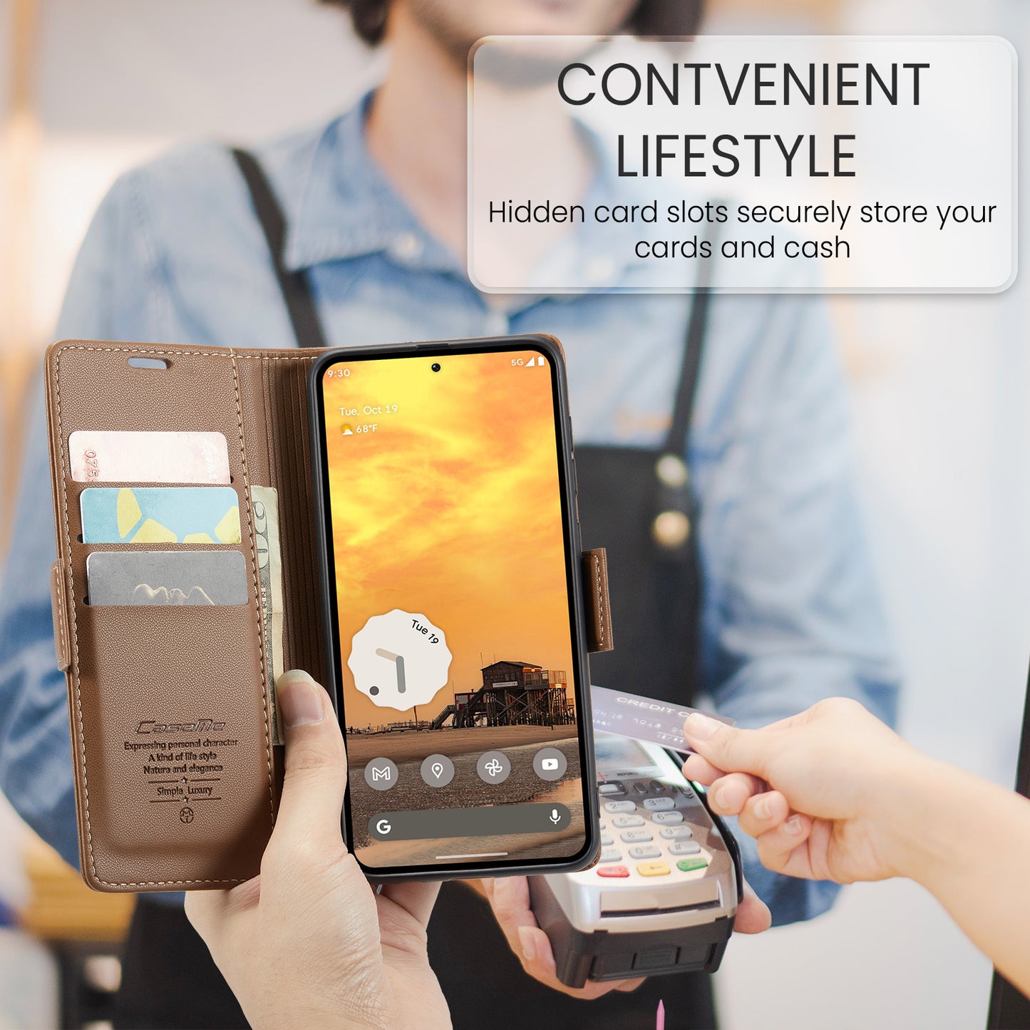 Pixel 10 Pro / 10 / 9 Pro / 9 Glänzende Wallet-Hülle – RFID-Schutz & Ständer
