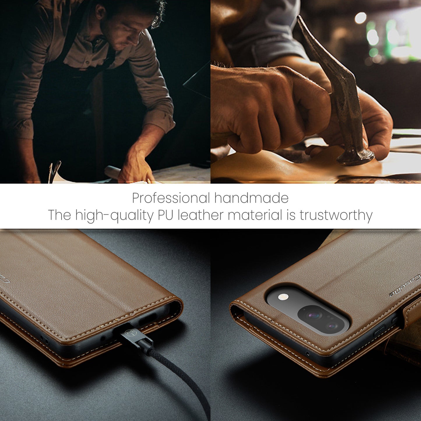 Pixel 10 Pro / 10 / 9 Pro / 9 Glänzende Wallet-Hülle – RFID-Schutz & Ständer