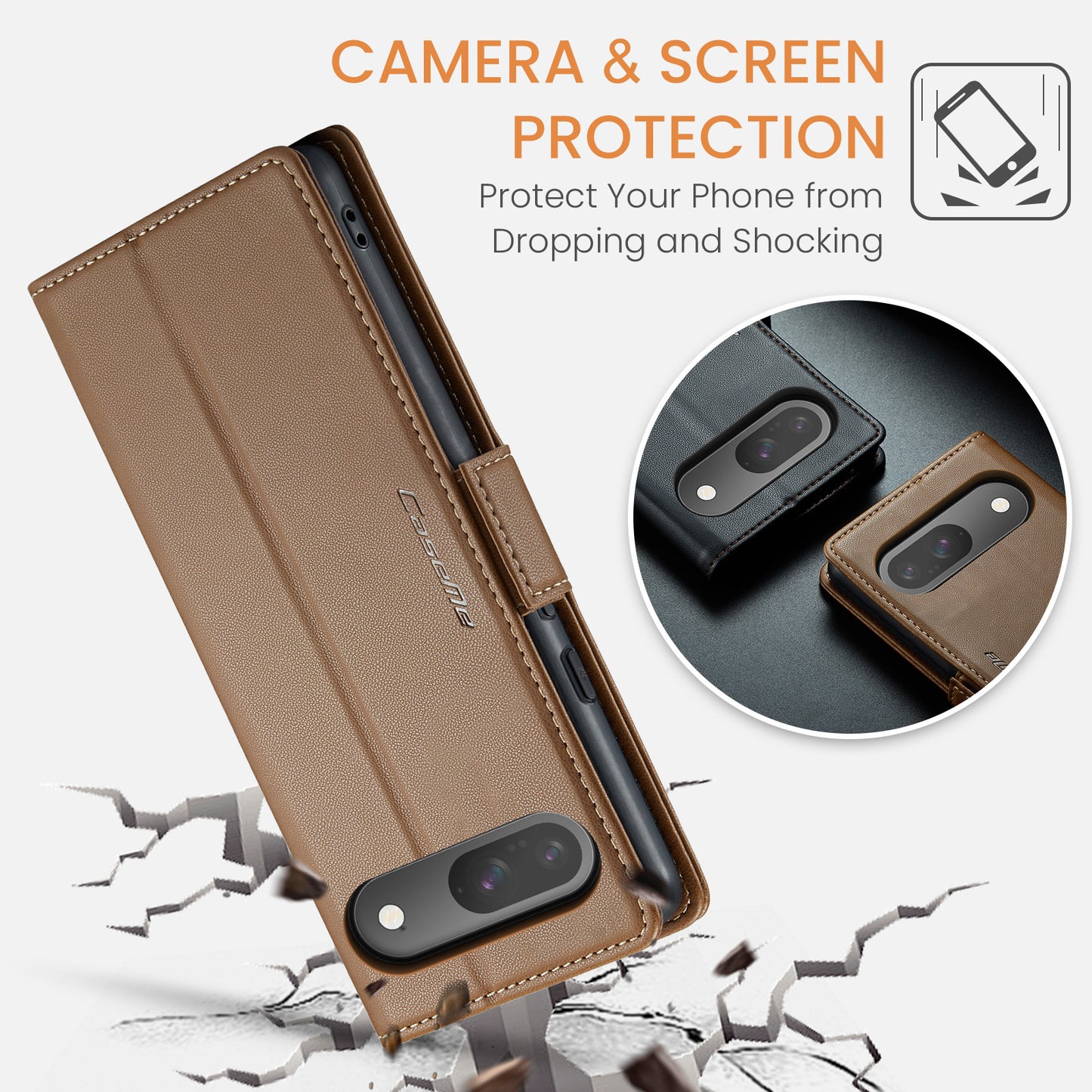 Pixel 10 Pro / 10 / 9 Pro / 9 Glänzende Wallet-Hülle – RFID-Schutz & Ständer