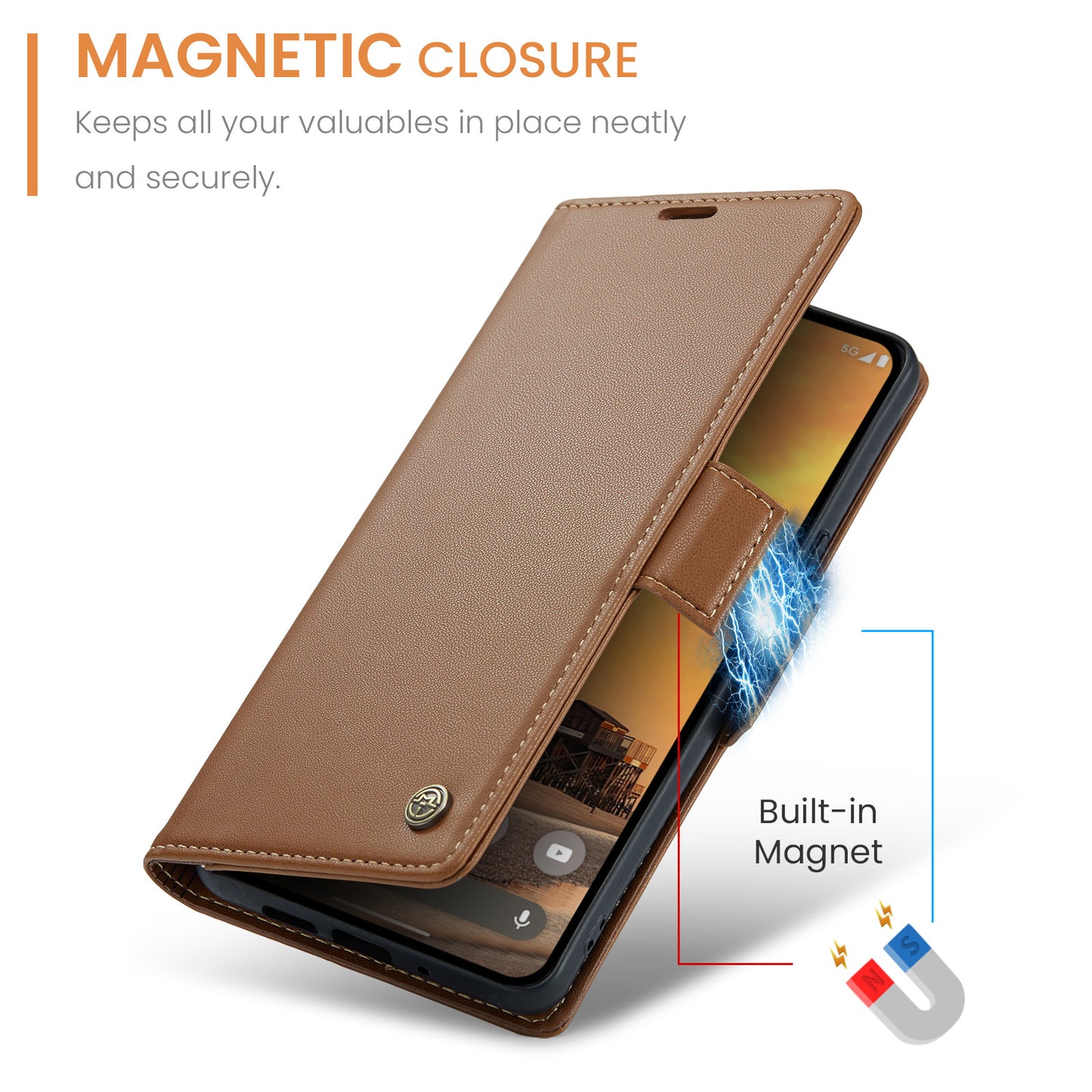 Pixel 10 Pro / 10 / 9 Pro / 9 Glänzende Wallet-Hülle – RFID-Schutz & Ständer