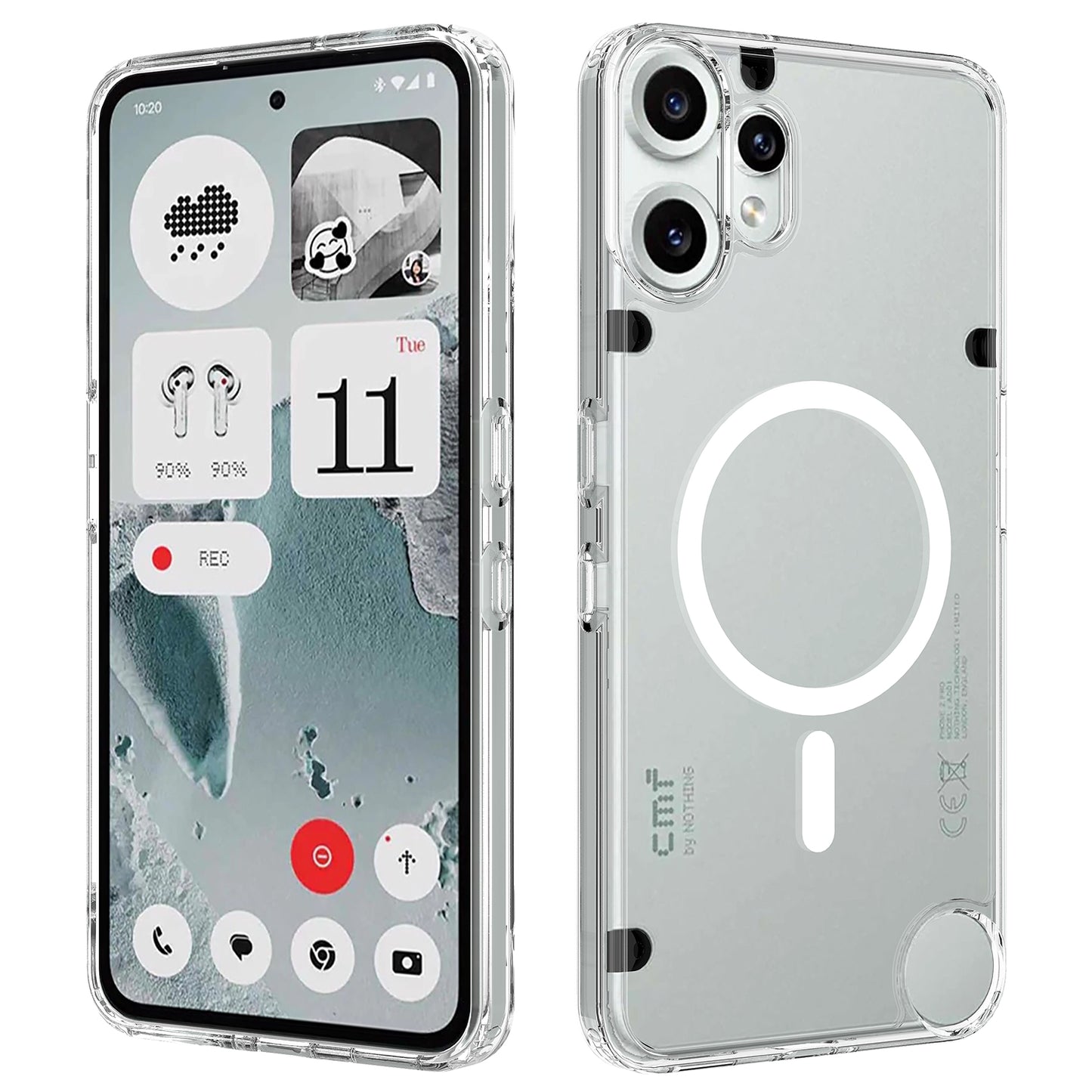 Nothing CMF Phone 2 Pro Transparente Handyhülle – Magnetisch, aus TPU- & Acryl-Rückseite