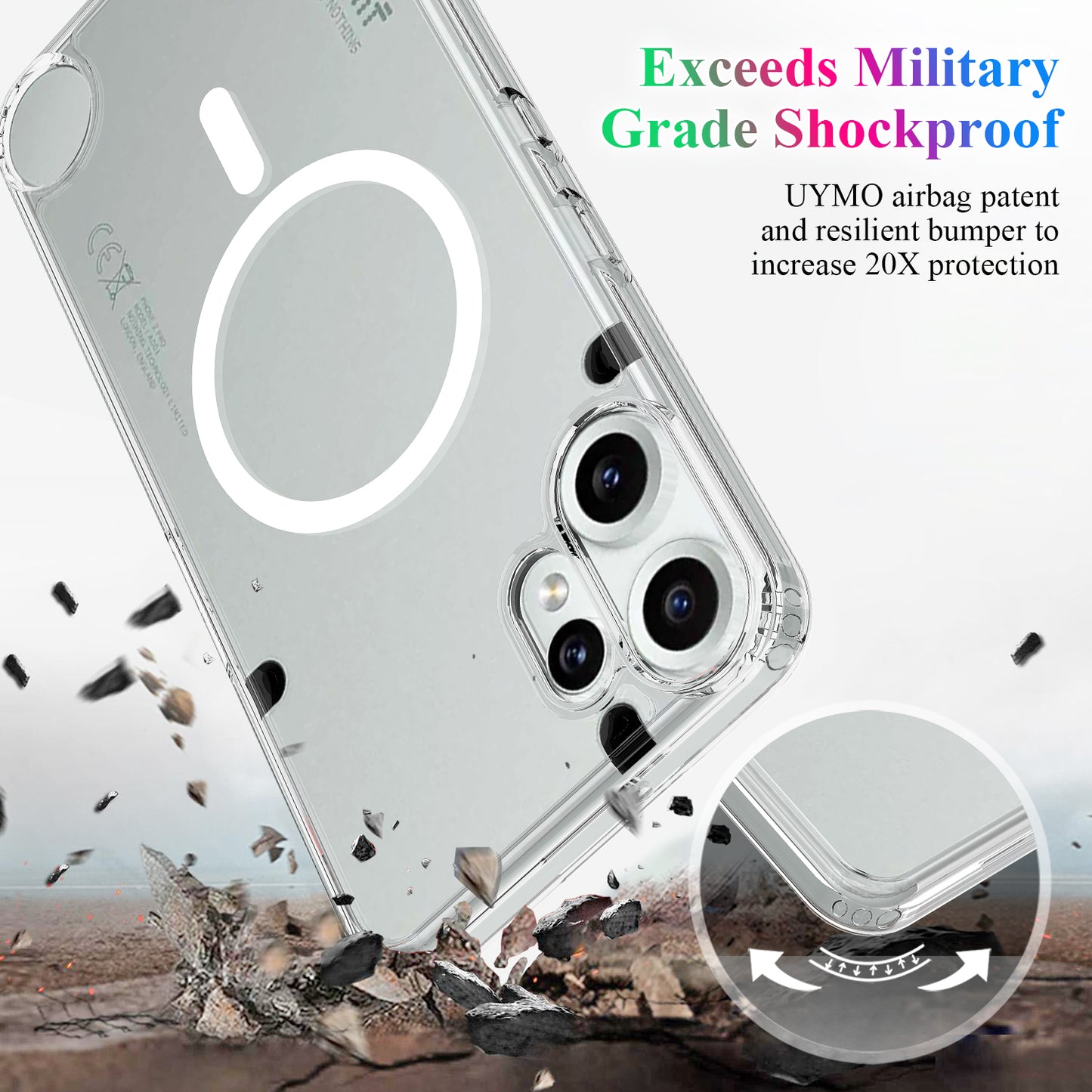 Nothing CMF Phone 2 Pro Transparente Handyhülle – Magnetisch, aus TPU- & Acryl-Rückseite