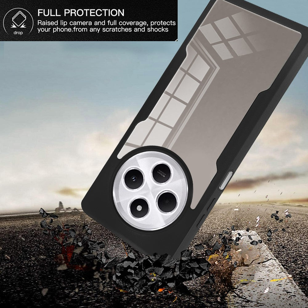 Phone Case For Xiaomi Redmi 14C 4G / 14R 5G / A4 5G / Poco C75 4G , Acrylic + TPU Clear Cover with PET Screen Film