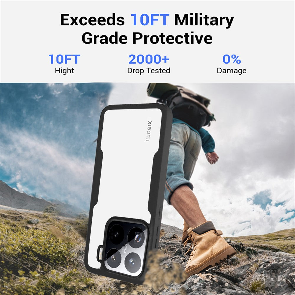 For Xiaomi 15 Pro Case Acrylic + TPU Clear Phone Cover with PET Screen Film