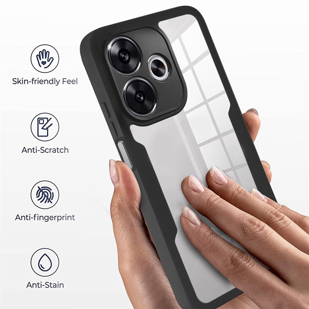 Phone Case For Xiaomi Redmi 13 4G / 5G / Note 13R 5G / Poco M6 4G / Poco M6 Plus 5G , Acrylic + TPU Clear Cover with PET Screen Film