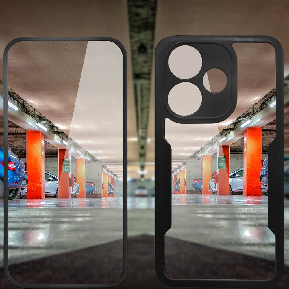 Phone Case For Xiaomi Redmi 13 4G / 5G / Note 13R 5G / Poco M6 4G / Poco M6 Plus 5G , Acrylic + TPU Clear Cover with PET Screen Film