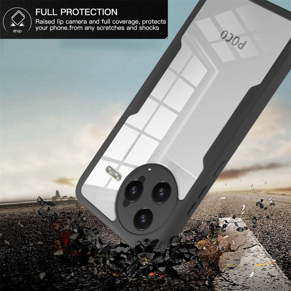 For Xiaomi Poco F7 Ultra 5G / Redmi K80 Pro 5G Case Acrylic + TPU Clear Phone Cover with PET Screen Film