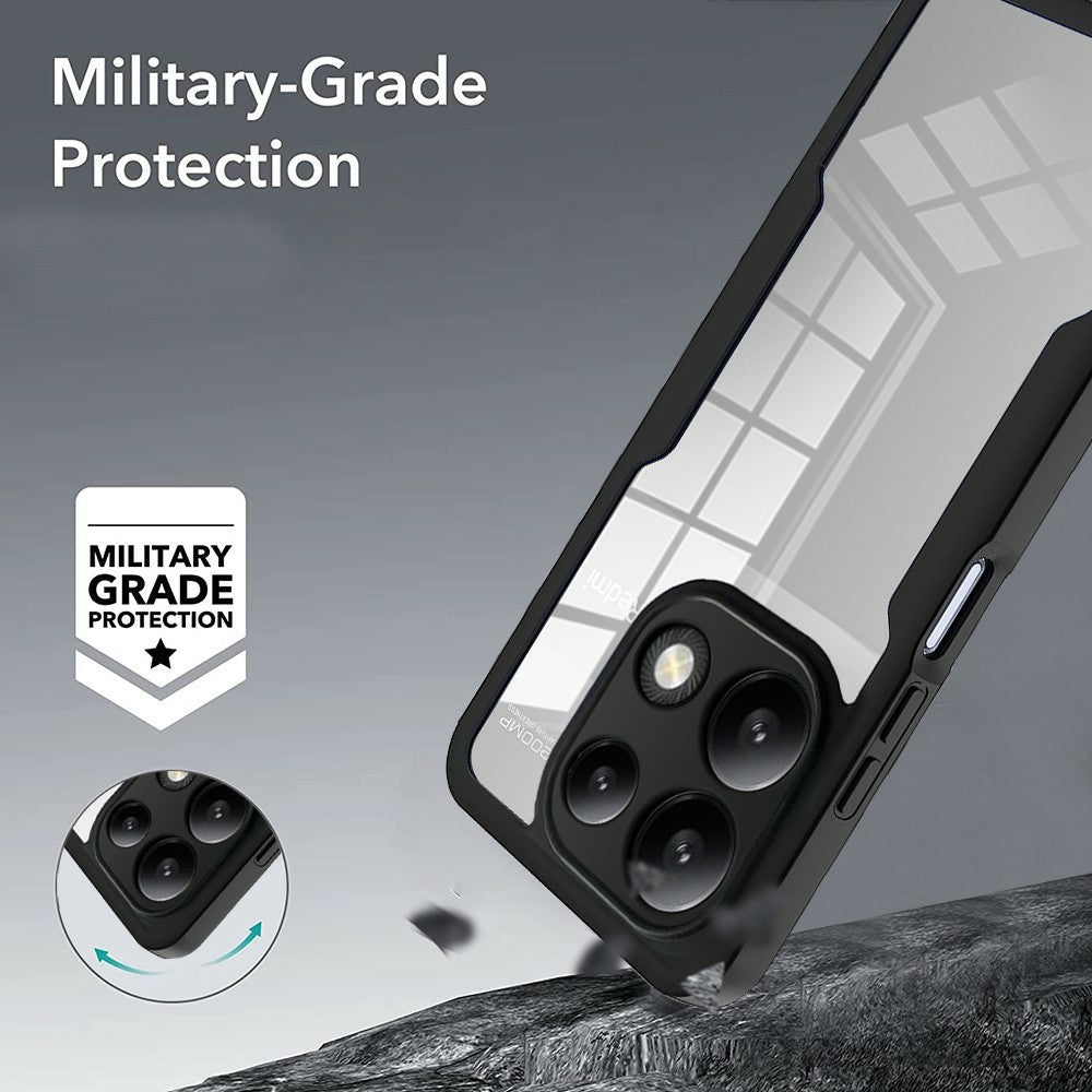 For Xiaomi Redmi Note 13 Pro 4G / Note 14S 4G Case Acrylic + TPU Clear Phone Cover with PET Screen Film