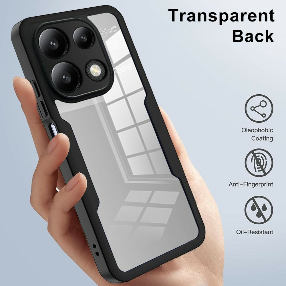 For Xiaomi Redmi Note 13 Pro 4G / Note 14S 4G Case Acrylic + TPU Clear Phone Cover with PET Screen Film