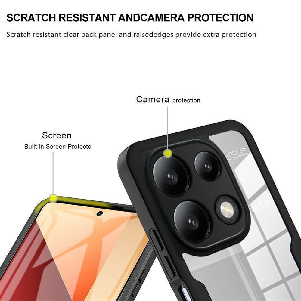 For Xiaomi Redmi Note 13 Pro 4G / Note 14S 4G Case Acrylic + TPU Clear Phone Cover with PET Screen Film