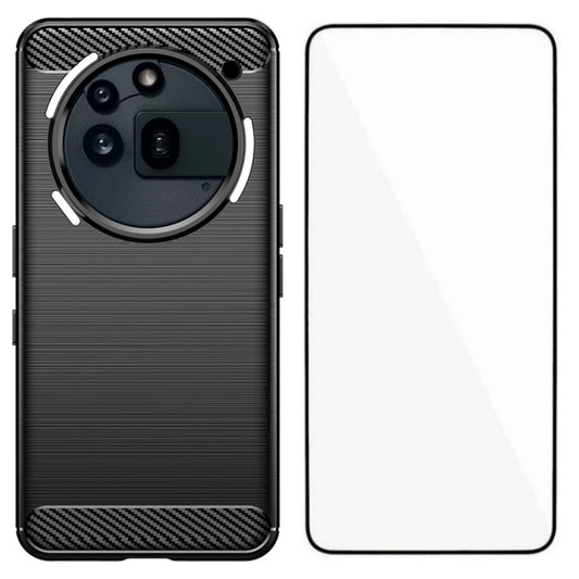 WANLONFENG For Nothing Phone (3a) Pro Case with Screen Film  LS Series Big Lens Hole Brushed Texture TPU Phone Cover