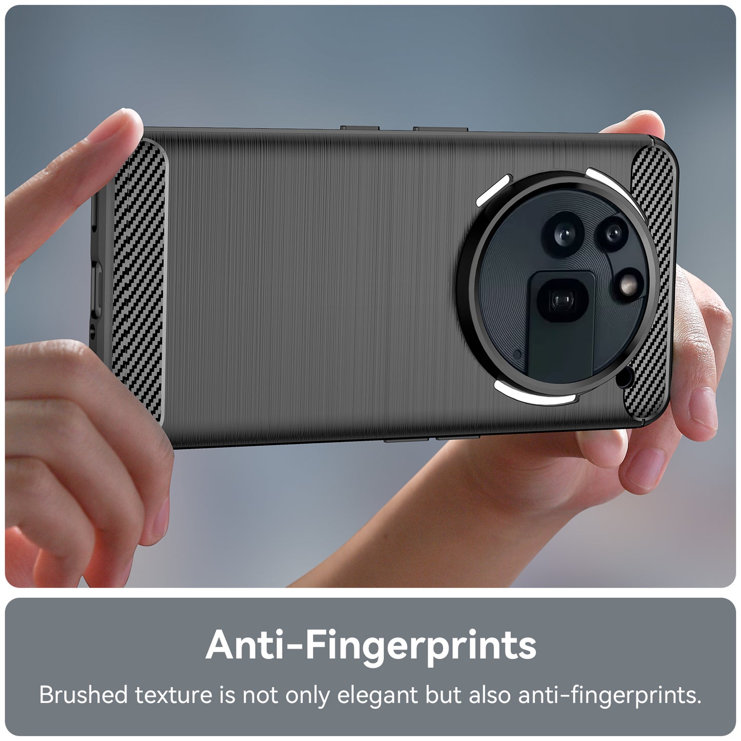 WANLONFENG For Nothing Phone (3a) Pro Case with Screen Film  LS Series Big Lens Hole Brushed Texture TPU Phone Cover