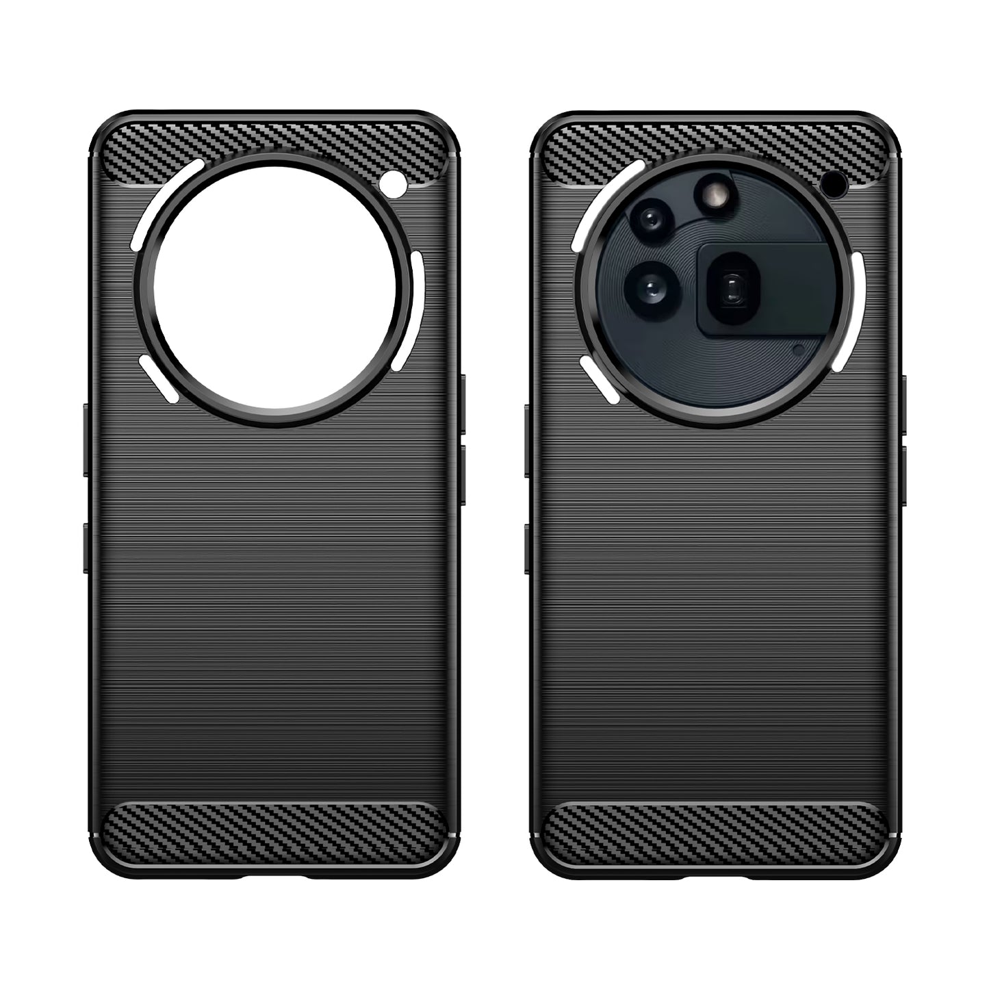 WANLONFENG For Nothing Phone (3a) Pro Case with Screen Film  LS Series Big Lens Hole Brushed Texture TPU Phone Cover