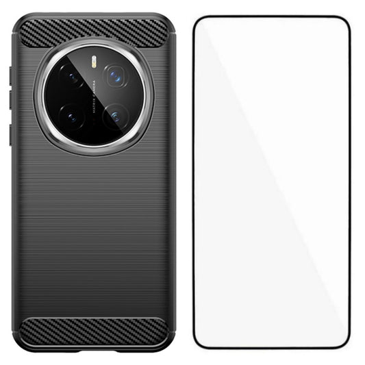 Honor Magic7 Pro 5G Handyhülle – WANLONFENG mit Displayschutzfolie der LS-Serie, großes Linsenloch, gebürstete Textur, TPU