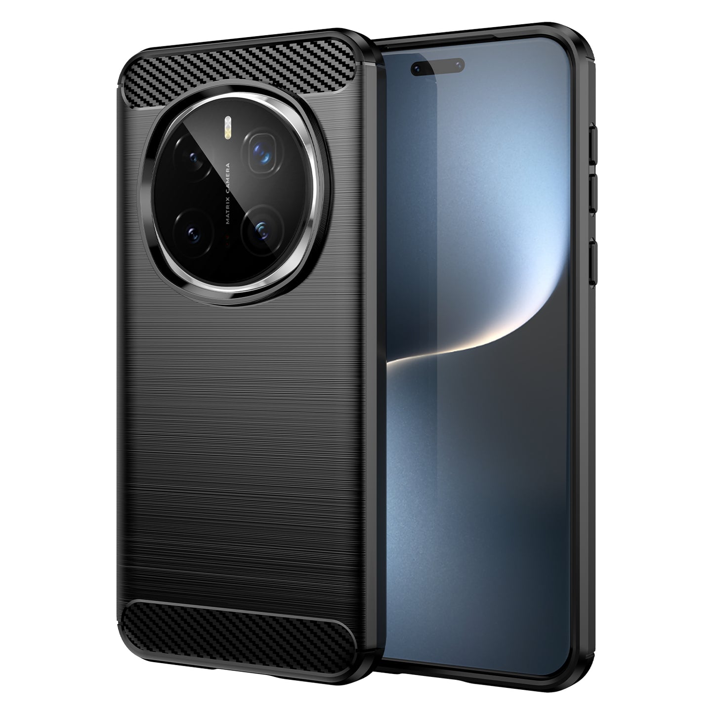 WANLONFENG For Honor Magic7 Pro 5G Case with Screen Film  LS Series Big Lens Hole Brushed Texture TPU Phone Cover